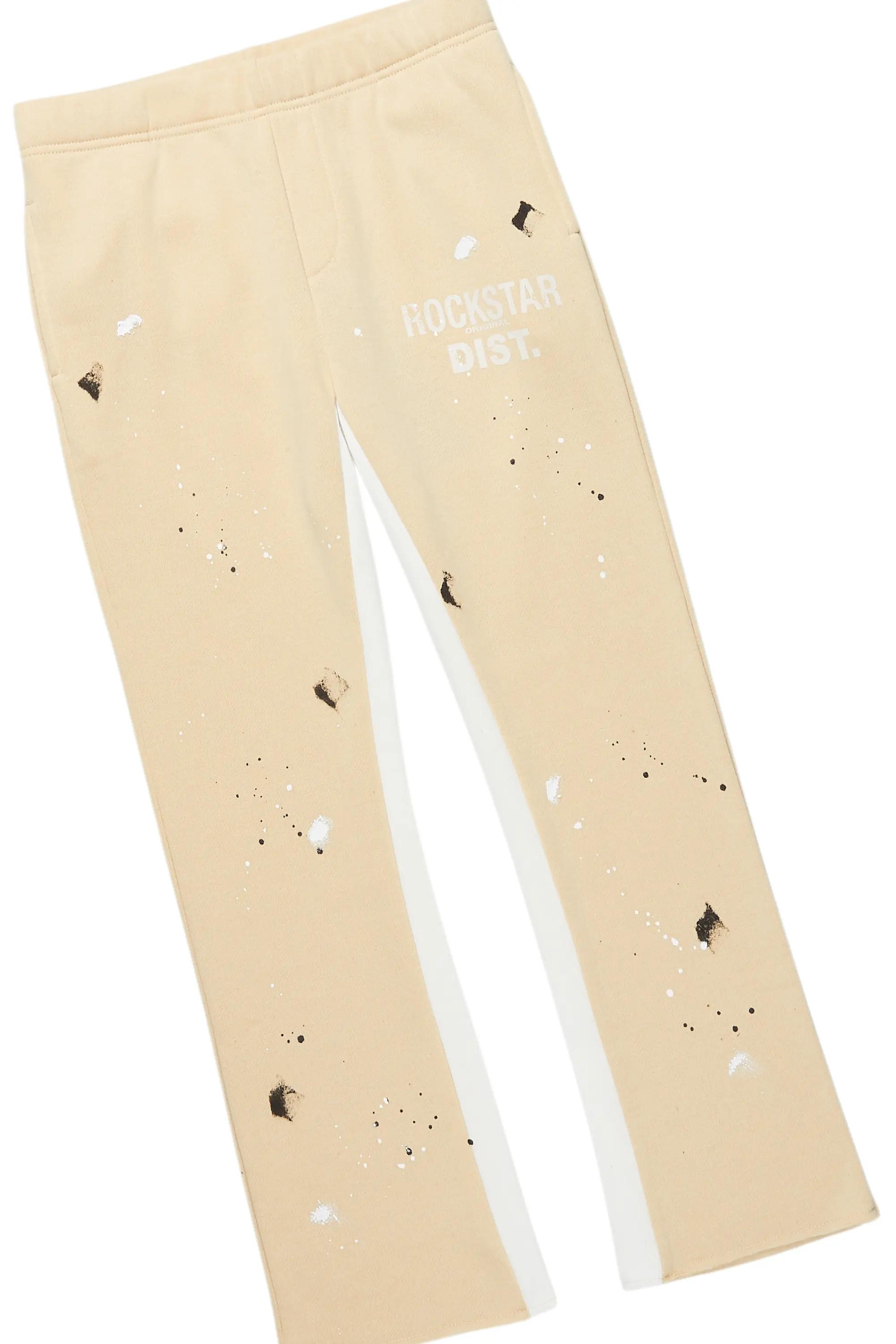 Boys Scottie Beige/White Baggy Stacked Track Set - Image 3