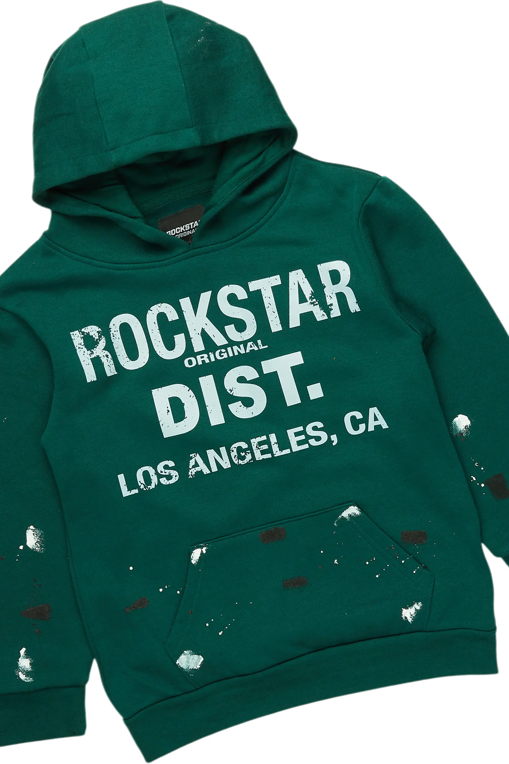 Boys Scottie Dark Green Baggy Stacked Track Set - Image 2