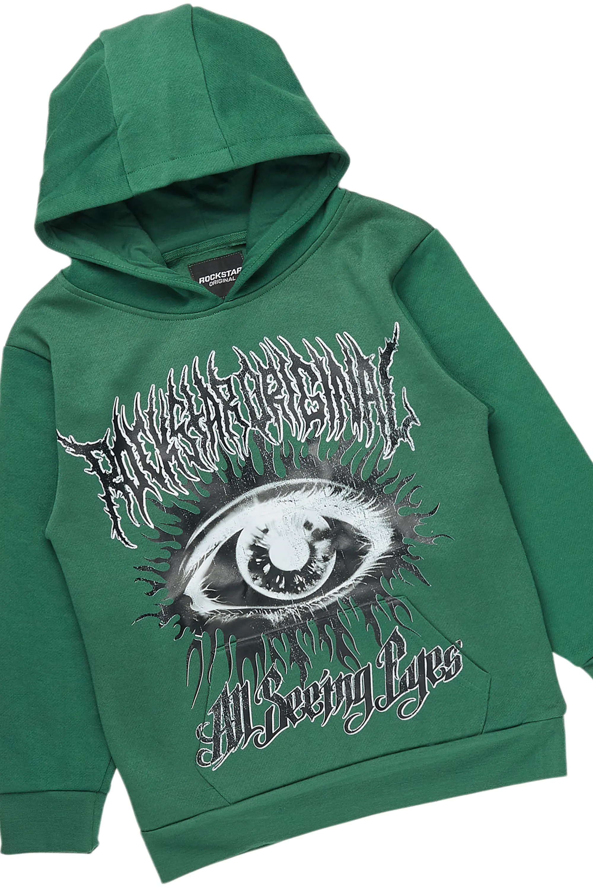 Boys All Seeing Eyes Green Baggy Stacked Track Set - Image 2
