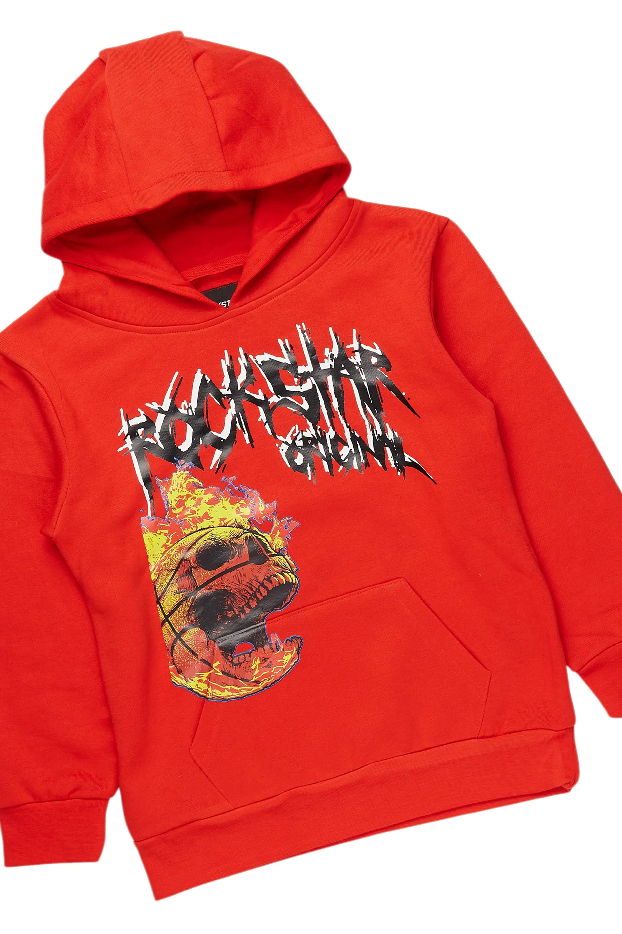 Boys Luciano Red Baggy Stacked Track Set - Image 2