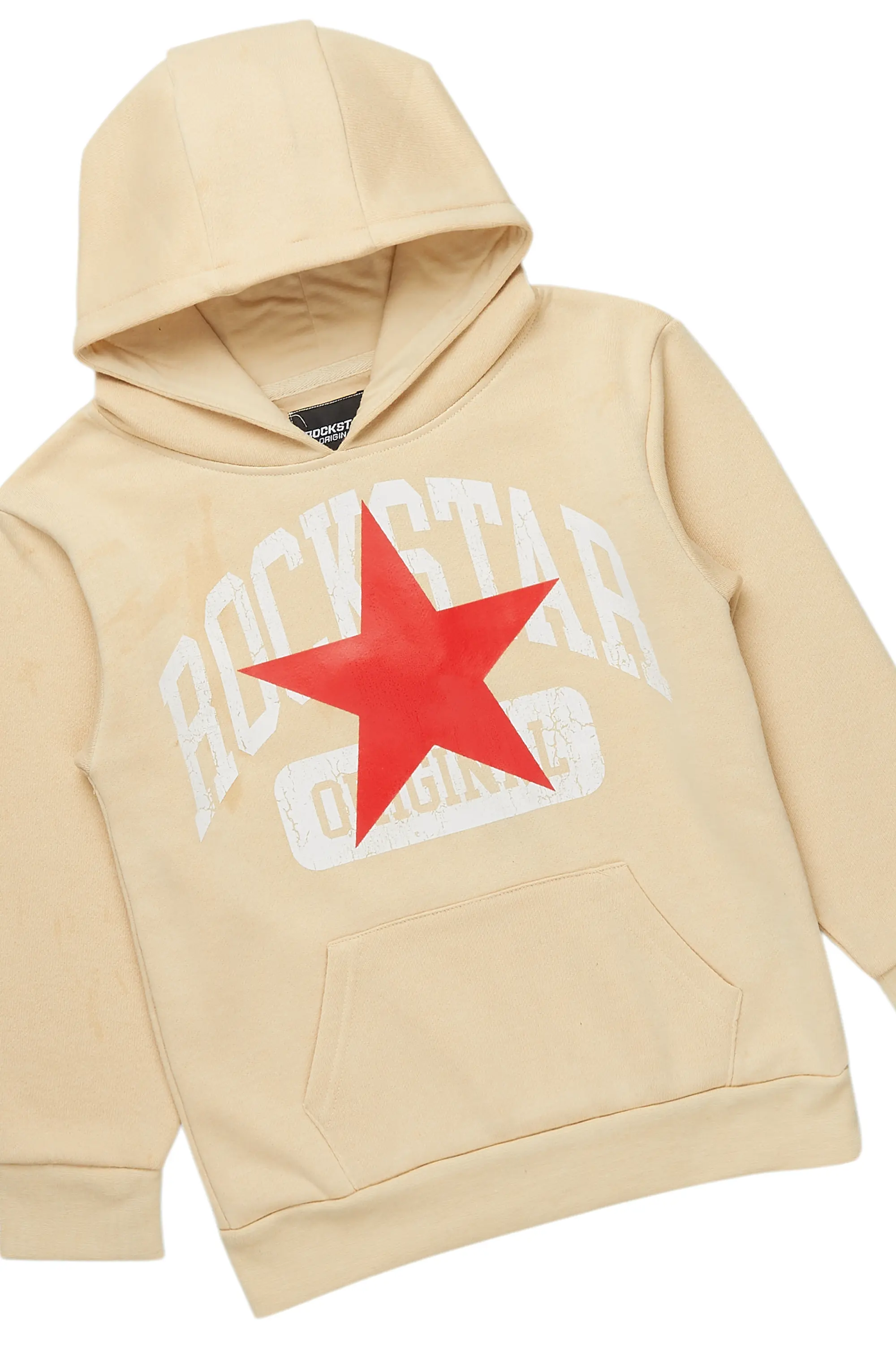 Boys States Beige Stacked Hoodie Track Set - Image 2