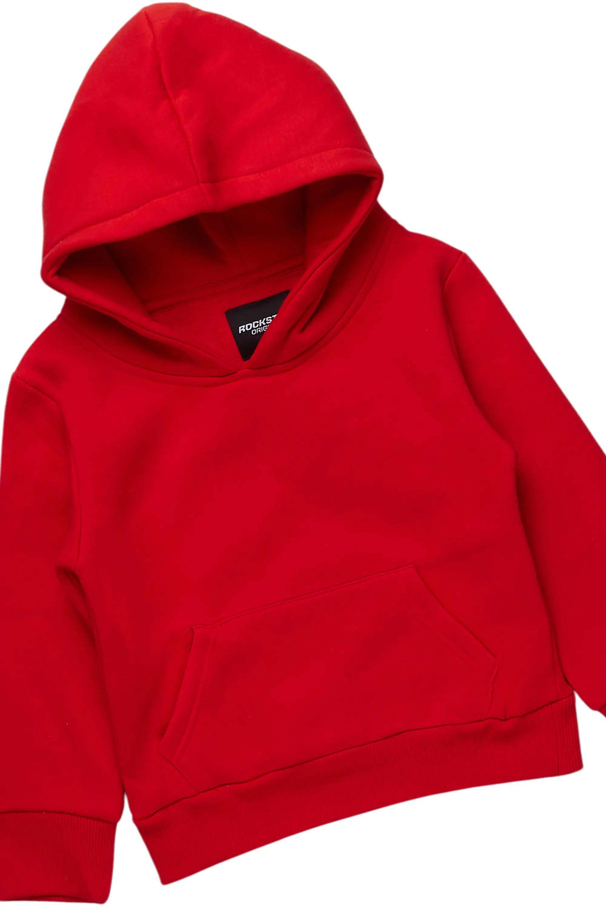 Boys Basic Red Stacked Flare Pant Set - Image 2