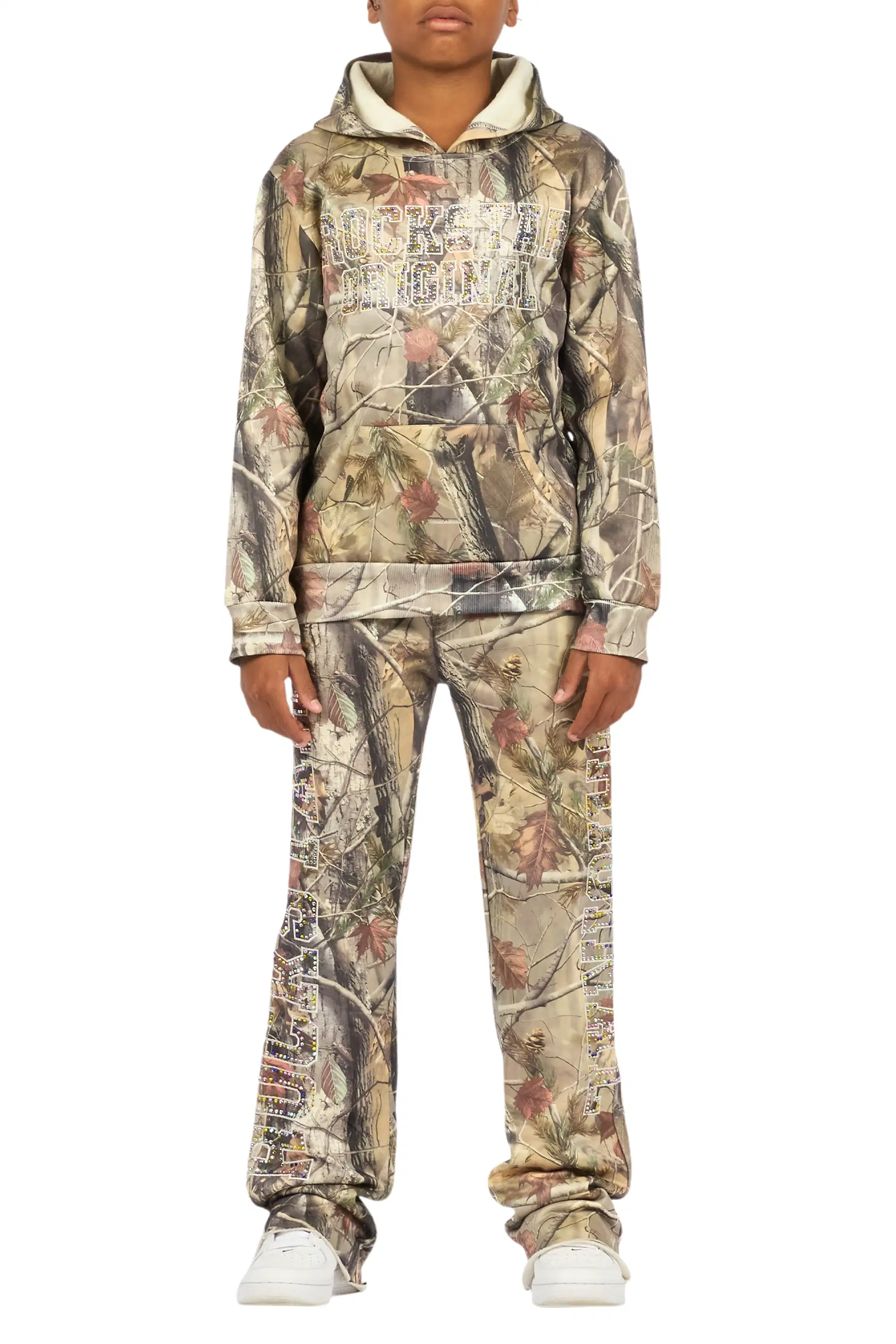 Boys Quianno Tree Camo Rhinestone Stacked Track Set - Image 10