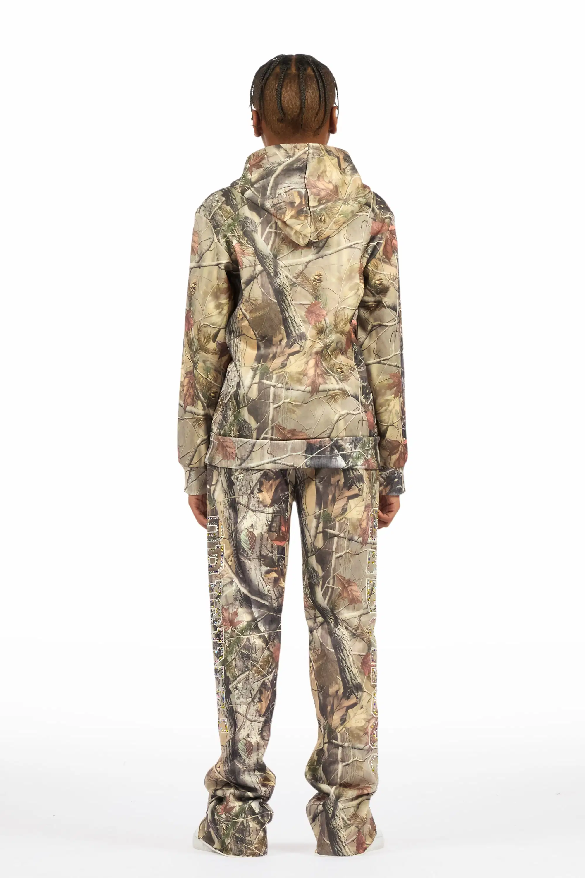 Boys Quianno Tree Camo Rhinestone Stacked Track Set - Image 4