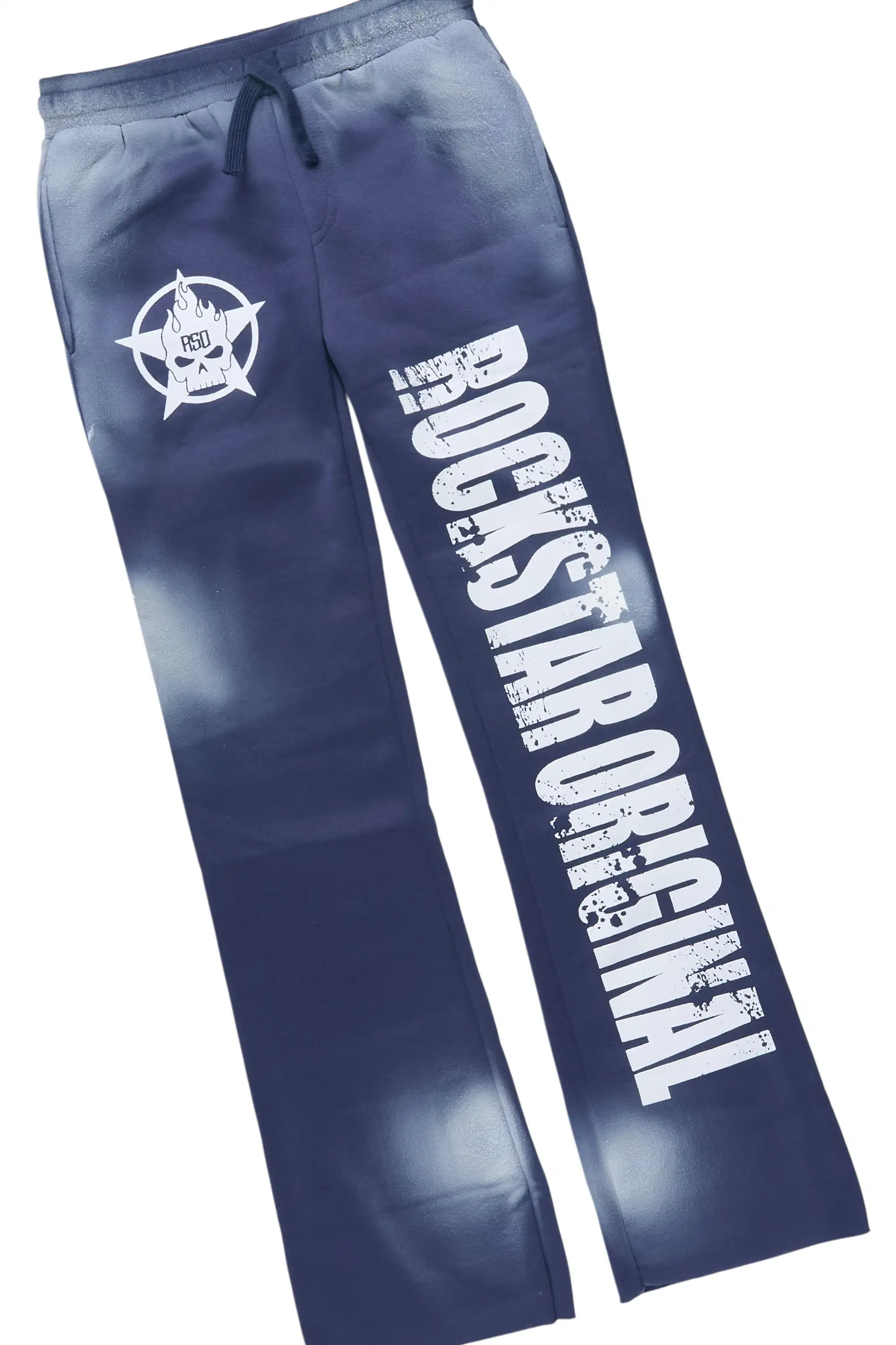 Boys Keve Navy Hoodie Stacked Track Pant Set - Image 4