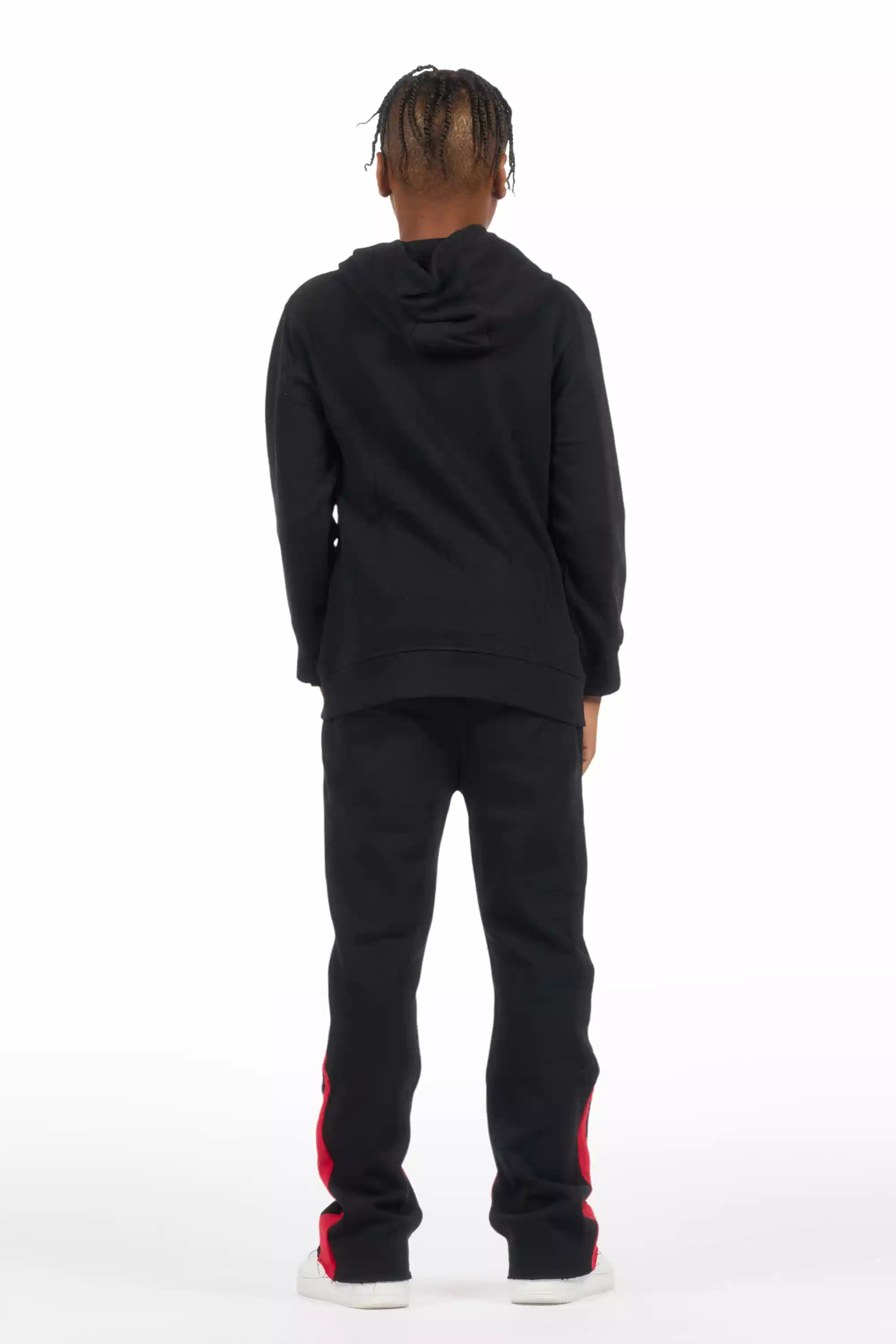 Boys Warblen Black/Red Stacked Flare Track Set - Image 5