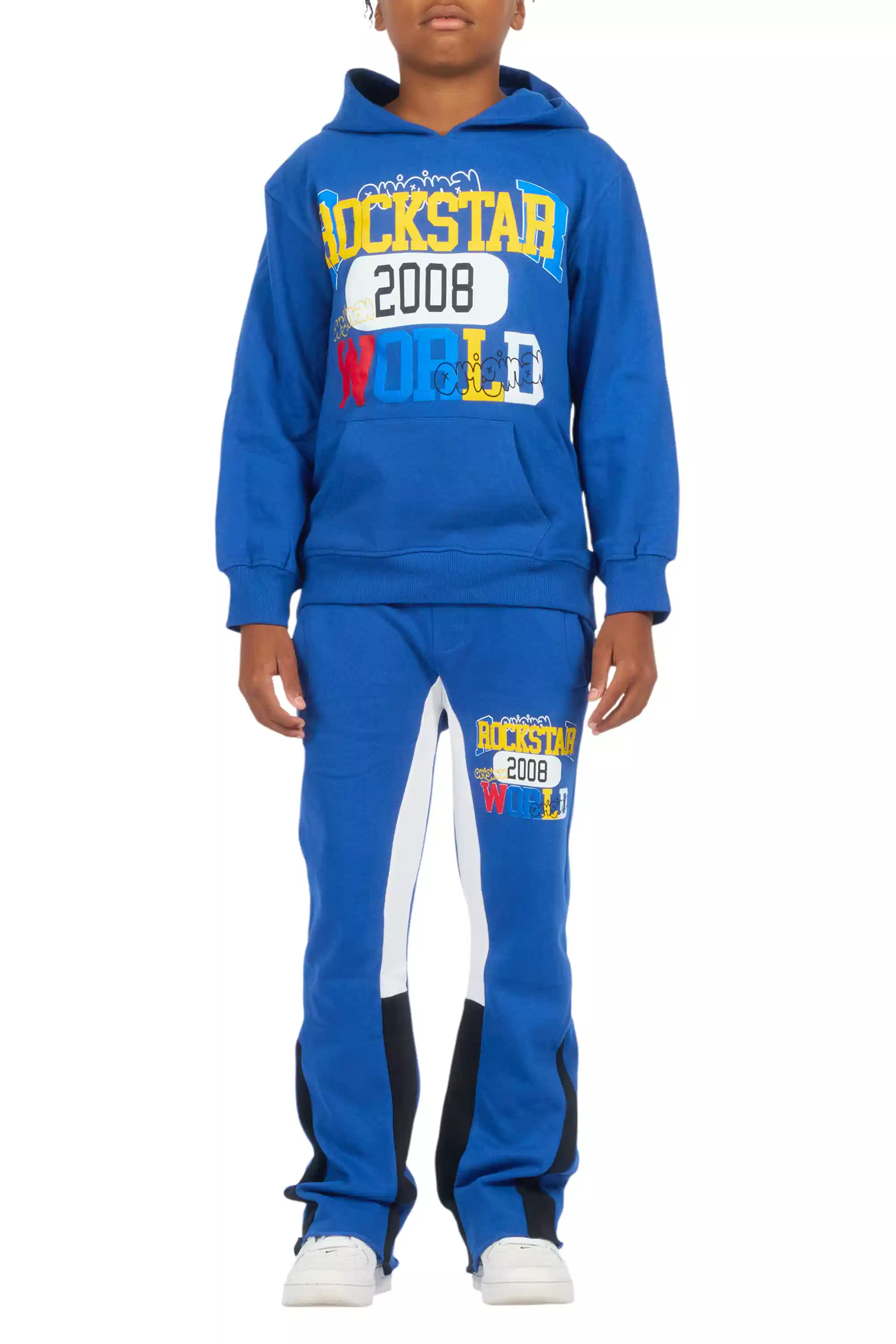 Boys Daria Royal Blue Stacked Flare Track Set - Image 10