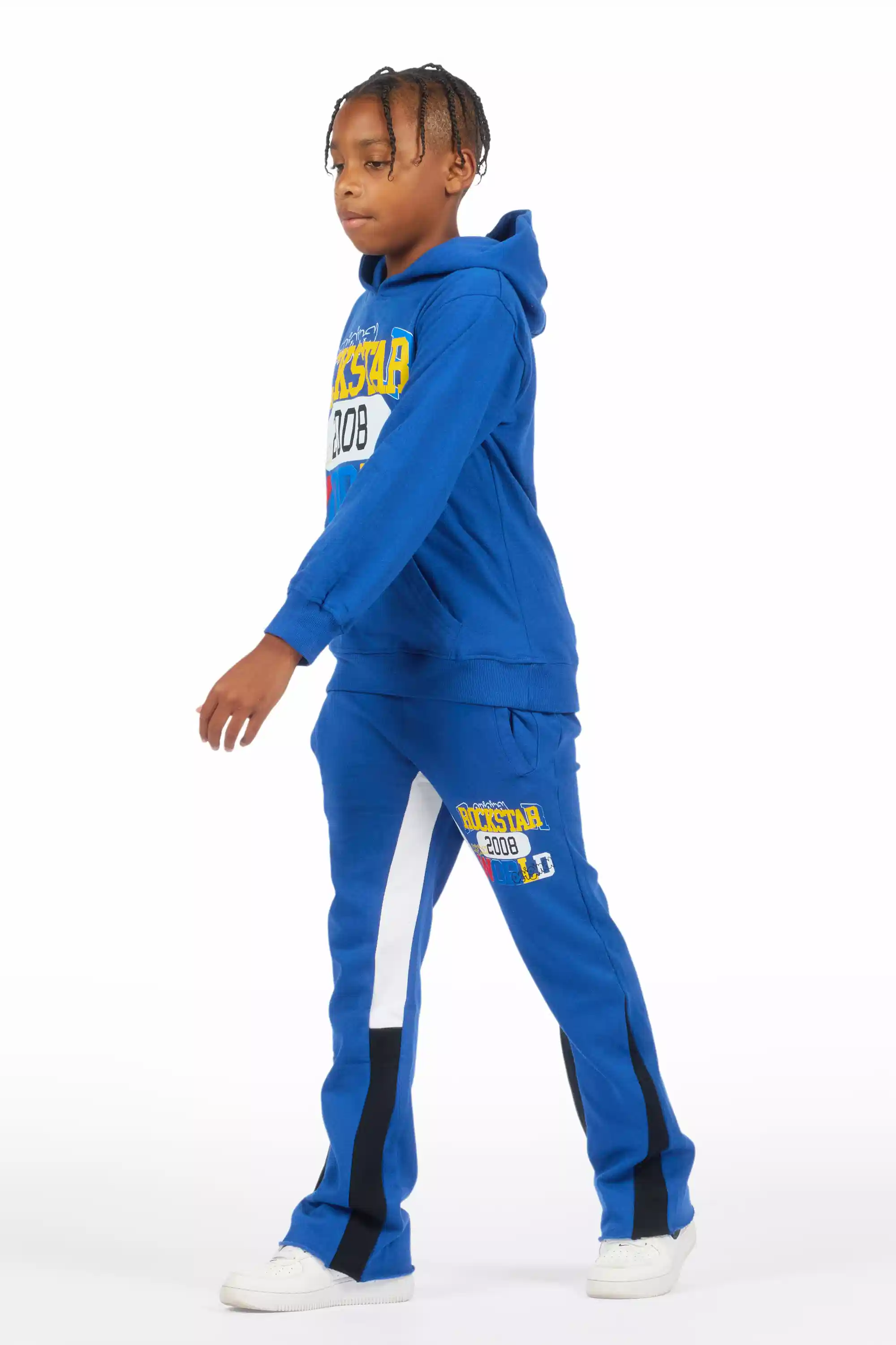 Boys Daria Royal Blue Stacked Flare Track Set - Image 6
