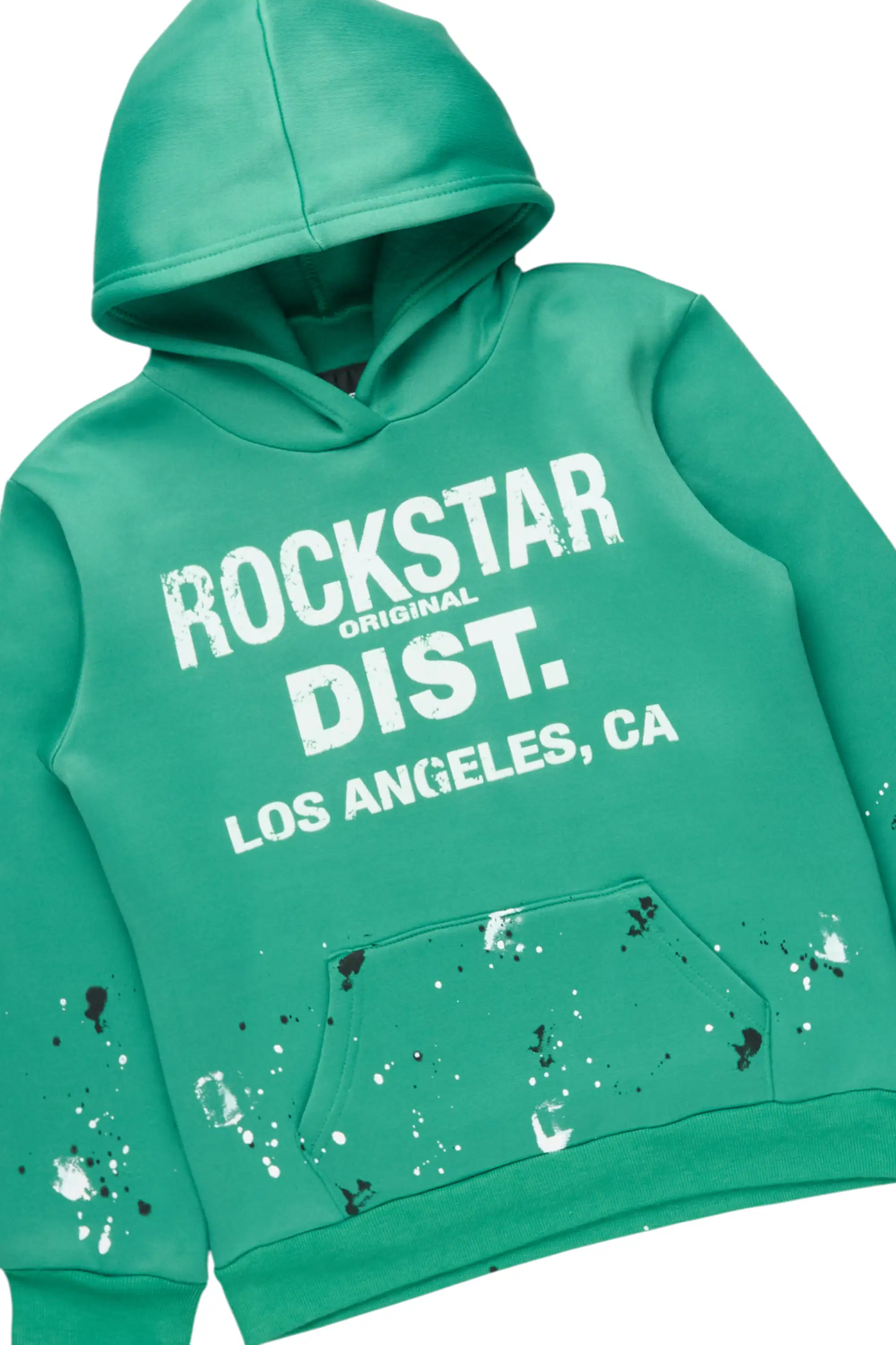 Boys Scottie 2.0 Green Hoodie/Stacked Flare Track Set - Image 2