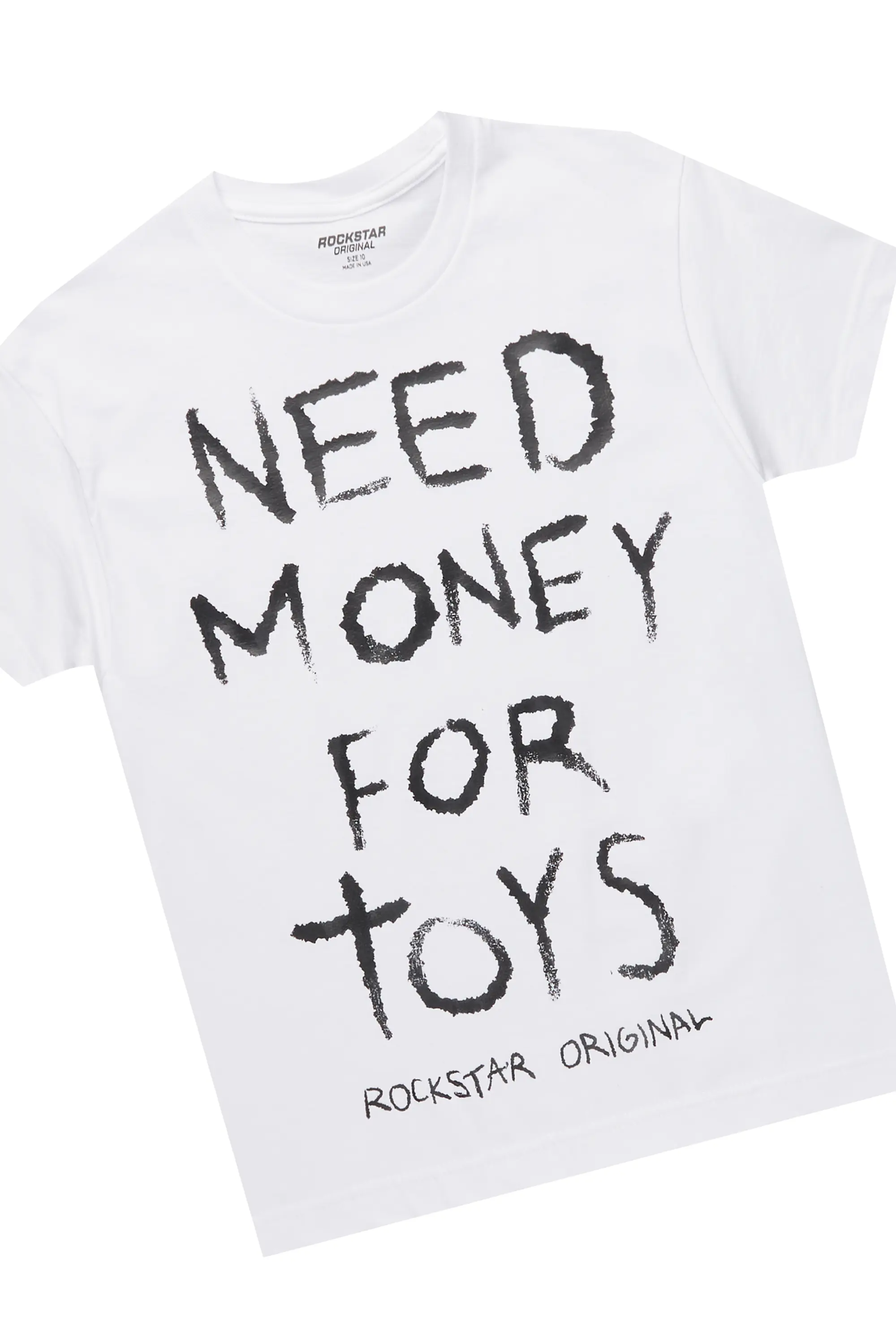 Boys M4Toys White/Camo T-Shirt/Stacked Flare Pant Set - Image 2