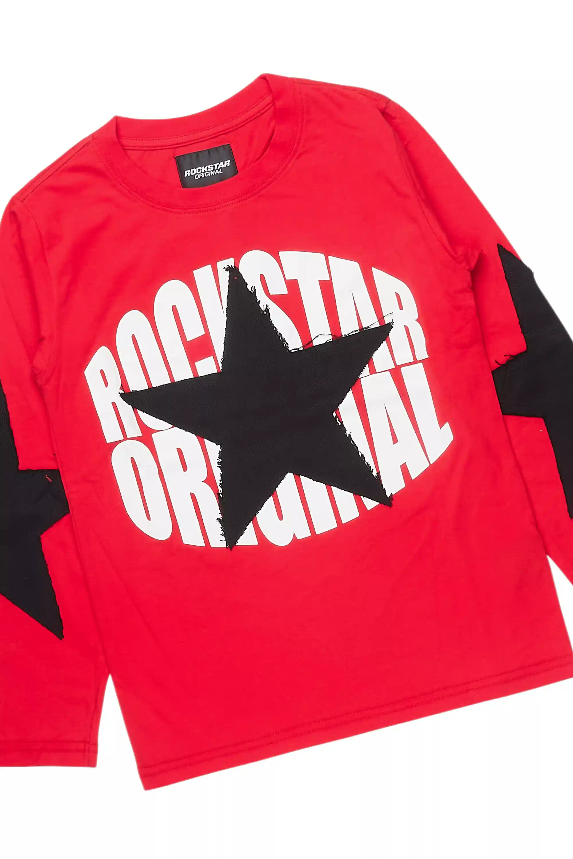 Boys States Red/Black Long Sleeve T-Shirt Track Set - Image 6