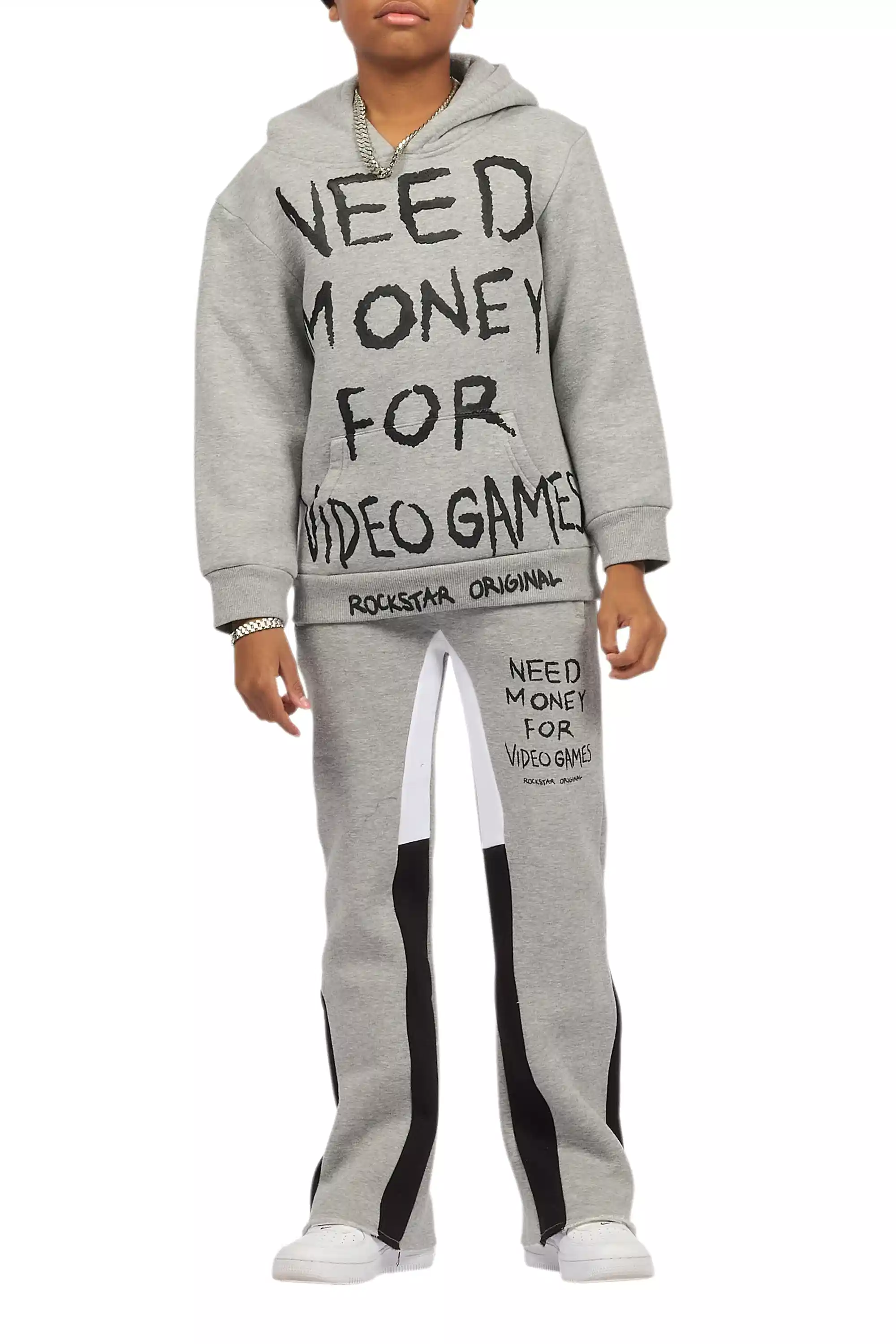 Boys M4 Video Games Grey/Black Stacked Flare Track Set - Image 10