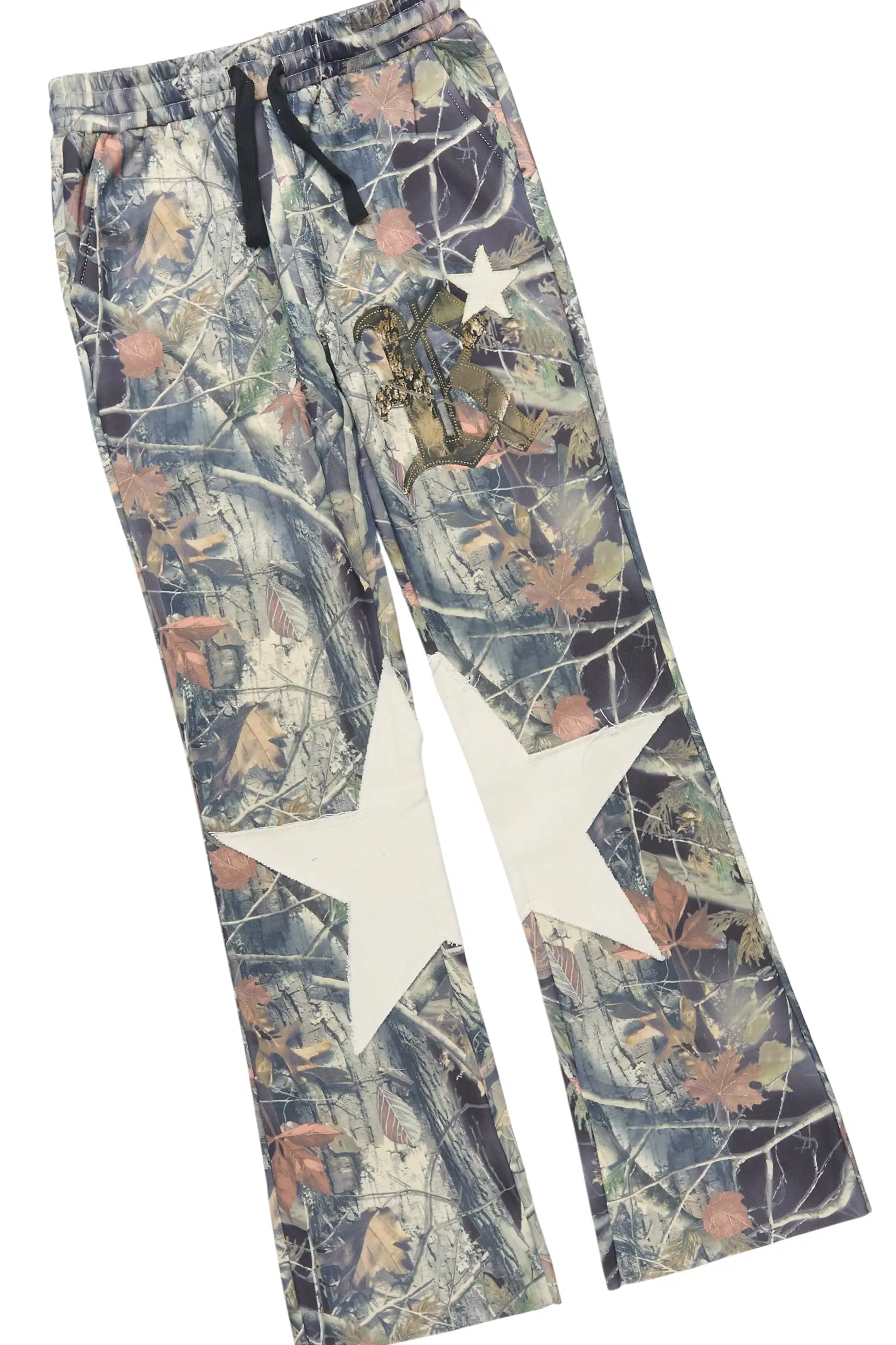 Boys Delgaro Heather Grey/Camo Long Sleeve T-Shirt Track Set - Image 3