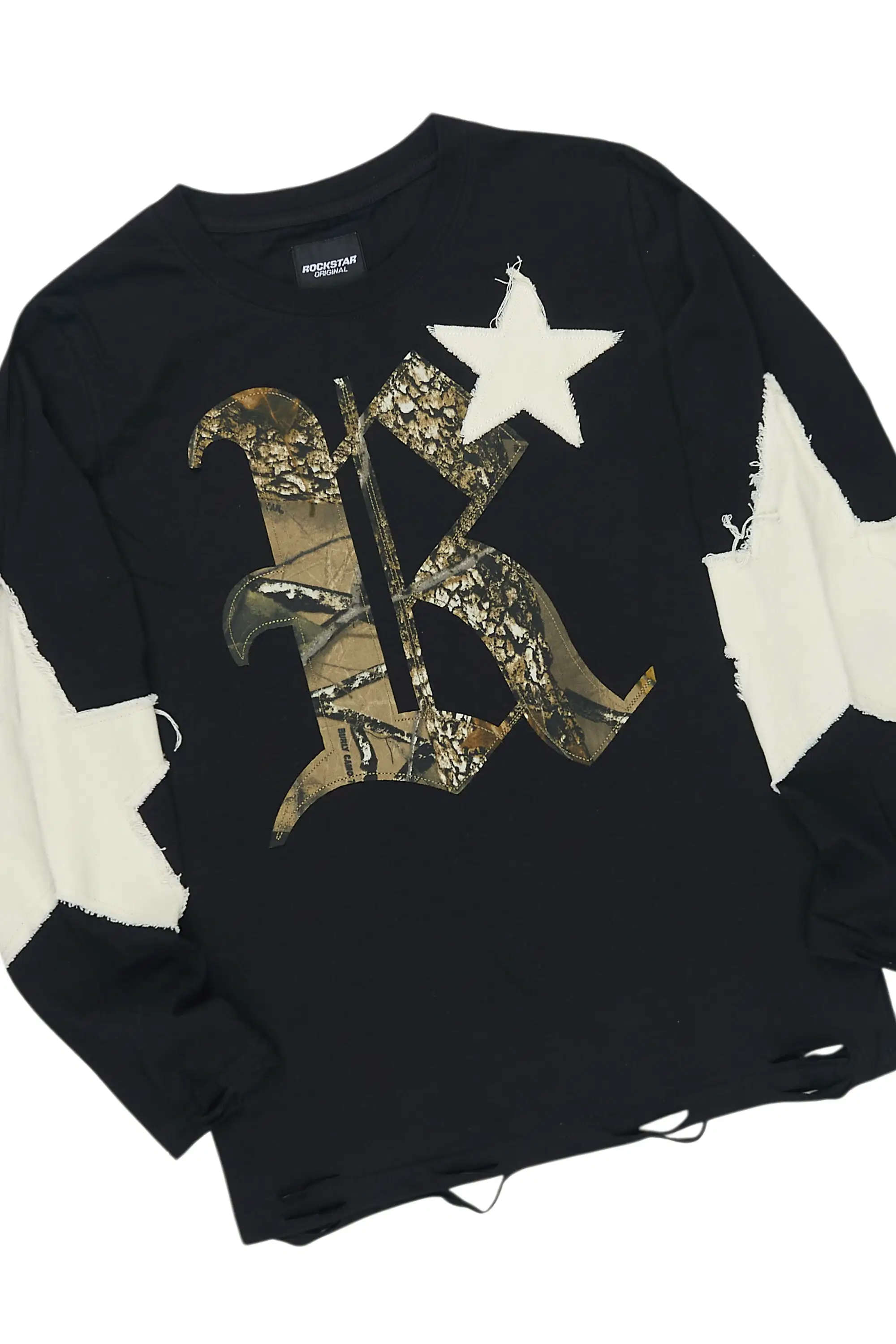 Boys Delgero Black/White Long Sleeve T-Shirt Track Set - Image 2