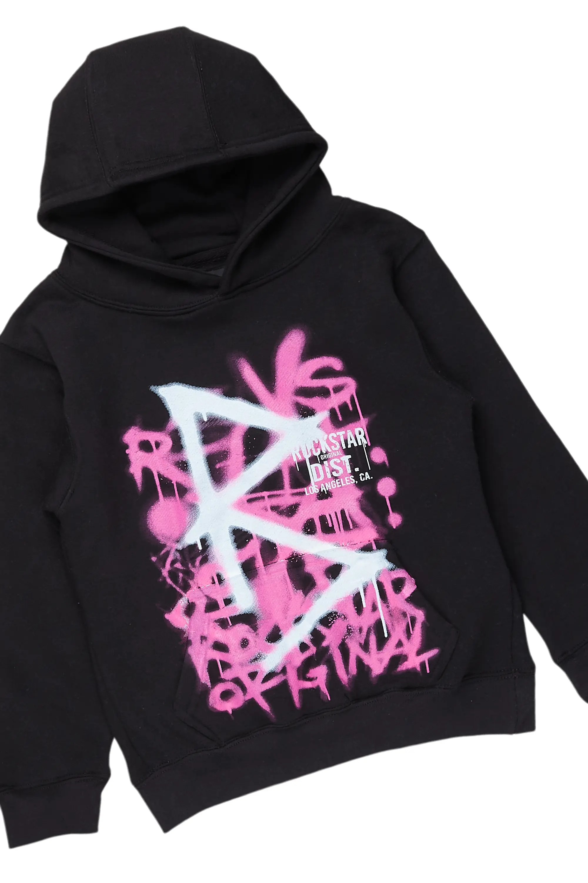 Girls Nahomy Black Hoodie/Slim Fit Jean Set - Image 2