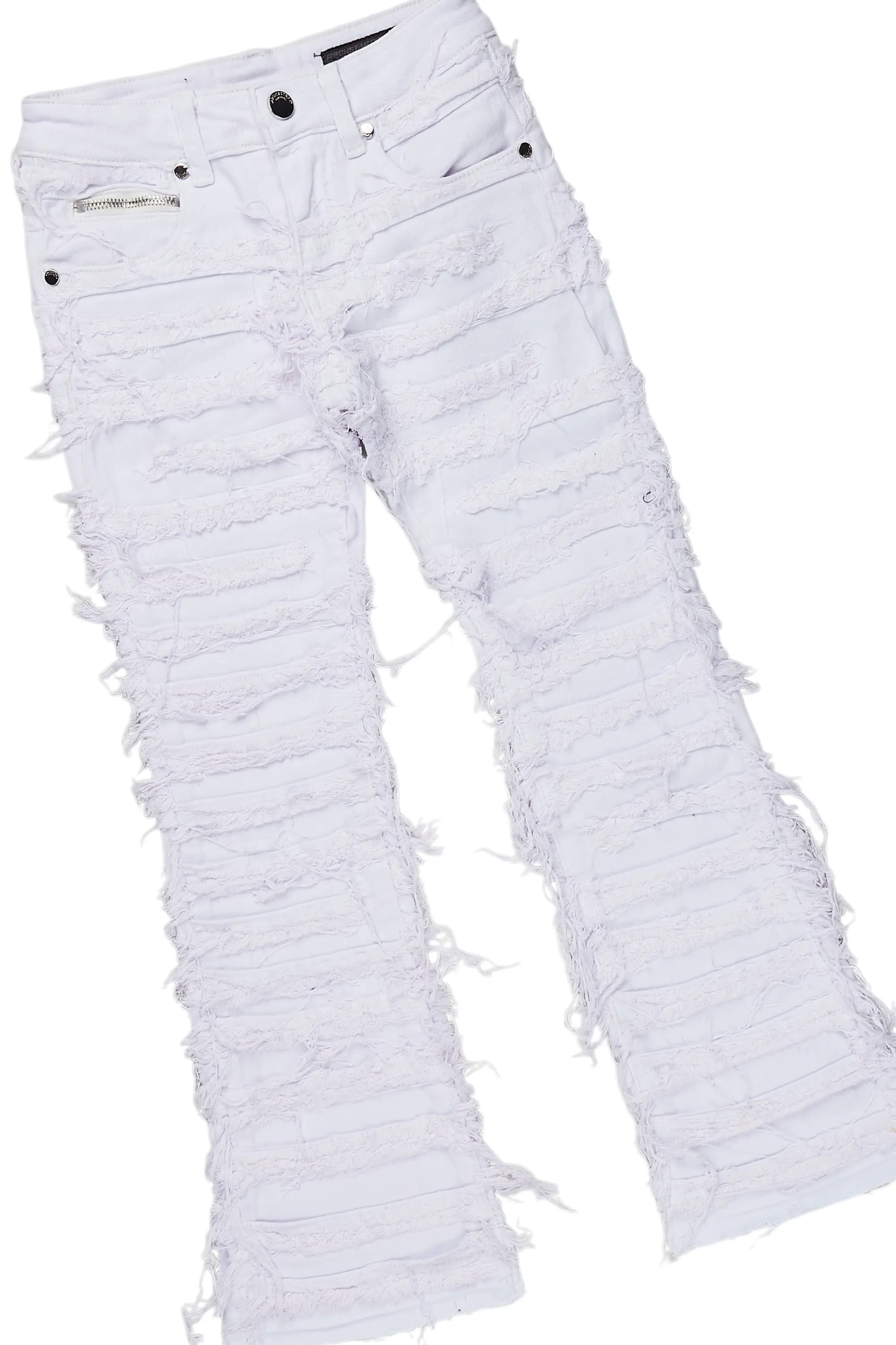 Girls Bena Grey Hoodie/Stacked Flare Jean Set - Image 3