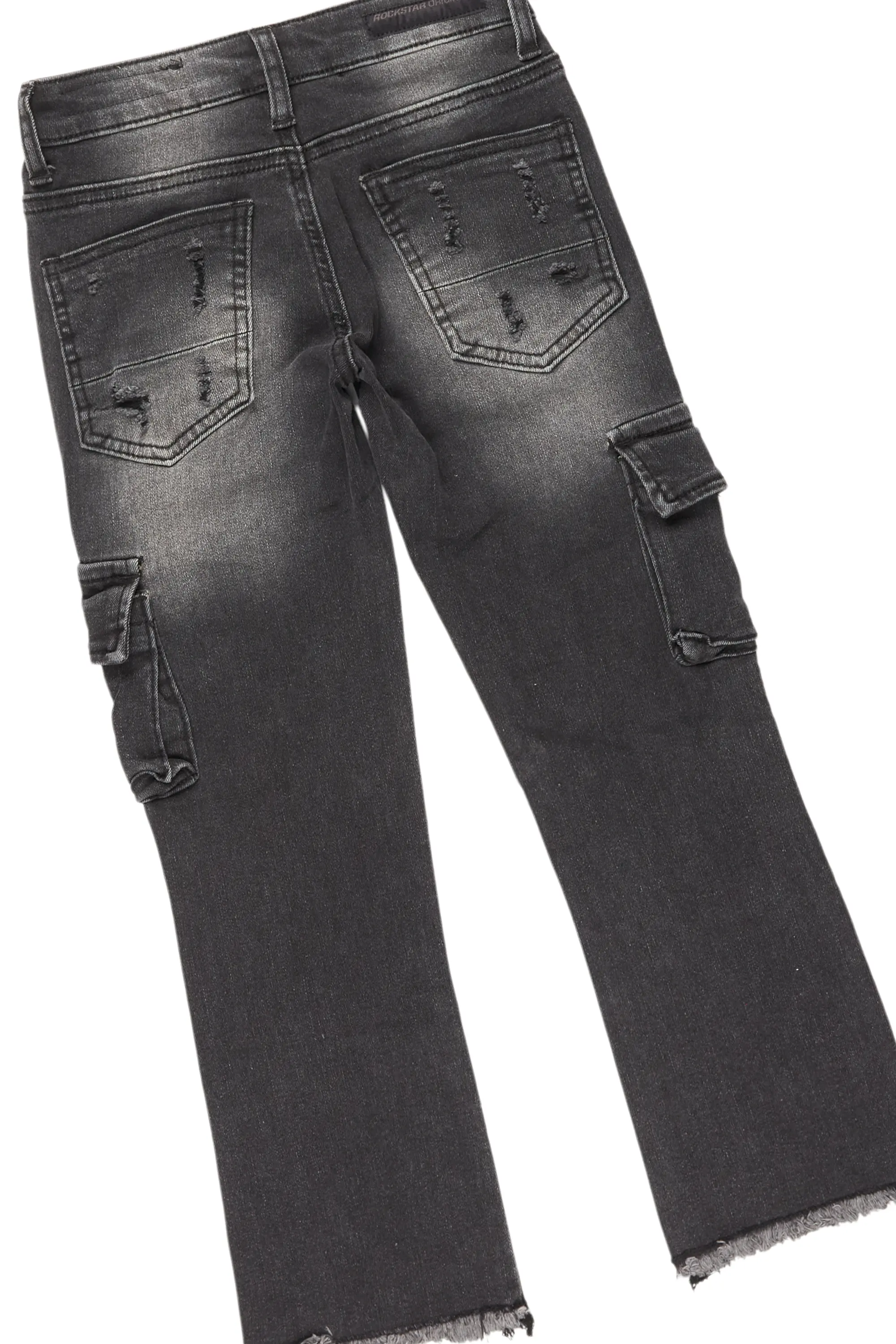 Girls Lachlane Grey/Dark Grey Hoodie/Stacked Flare Jean Set - Image 4