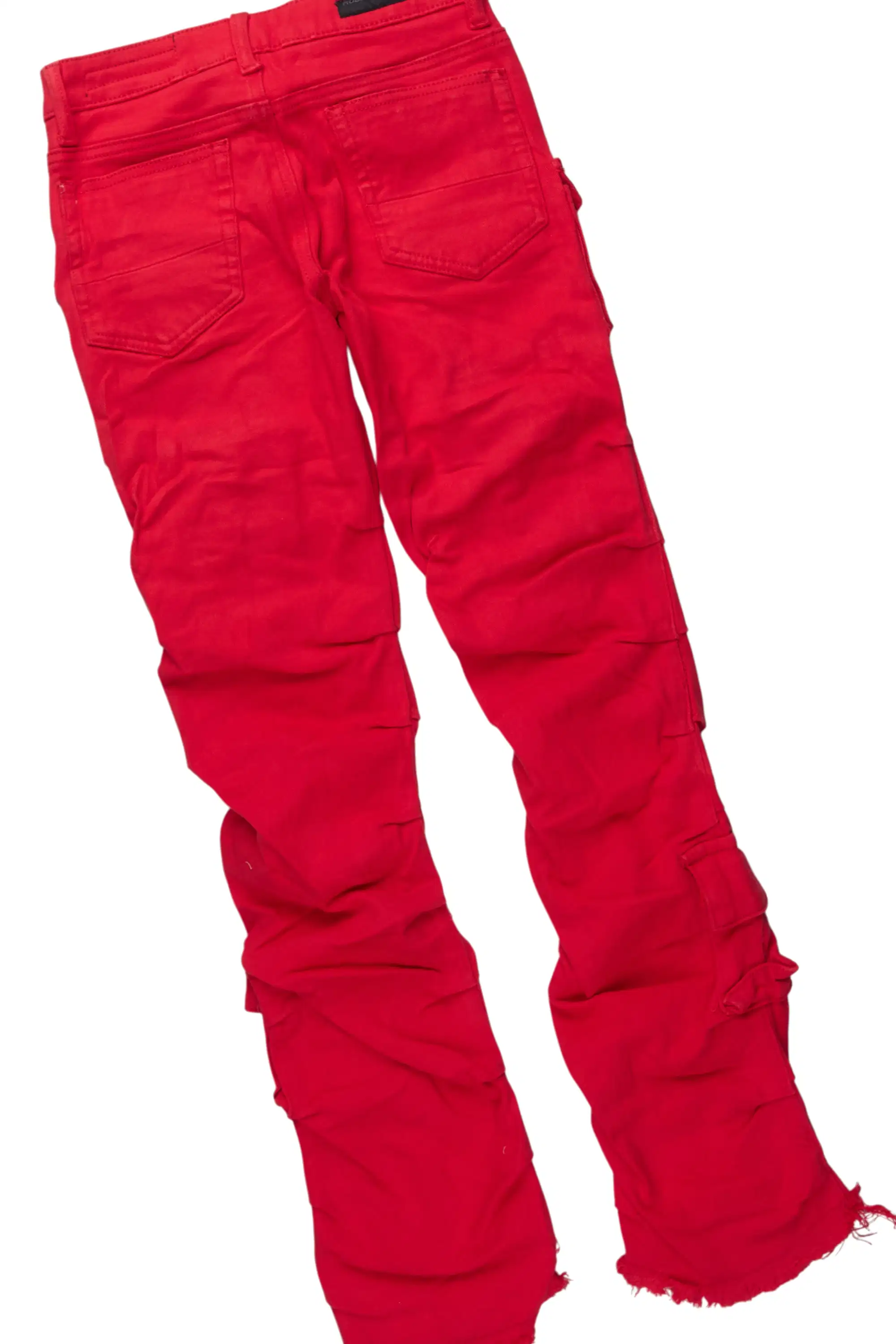 Girls Palmira Black Hoodie & Gentry Red Stacked Jean Set - Image 4