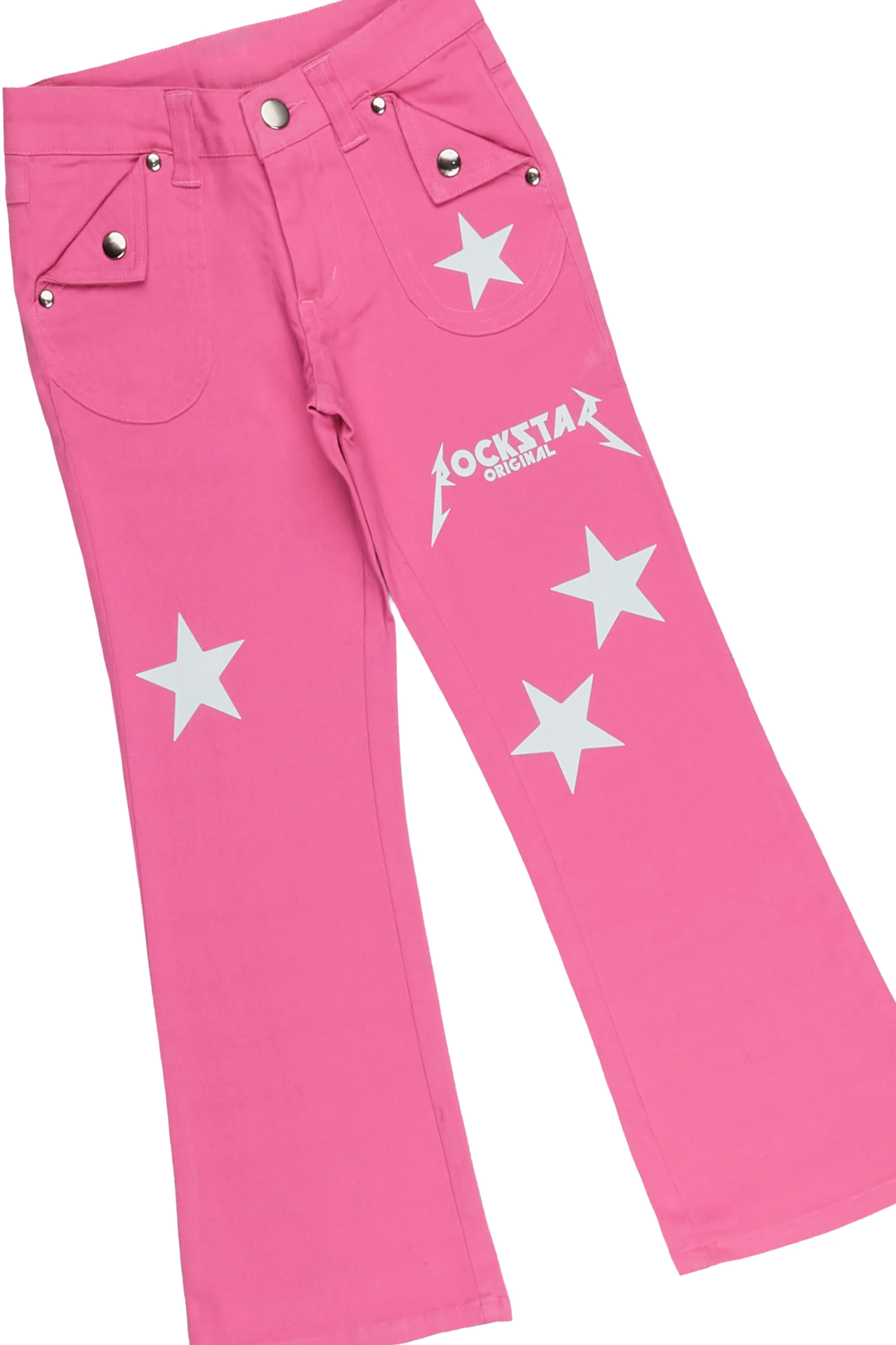Girls Rhea Fuchsia Denim Jacket/Jean Set - Image 3