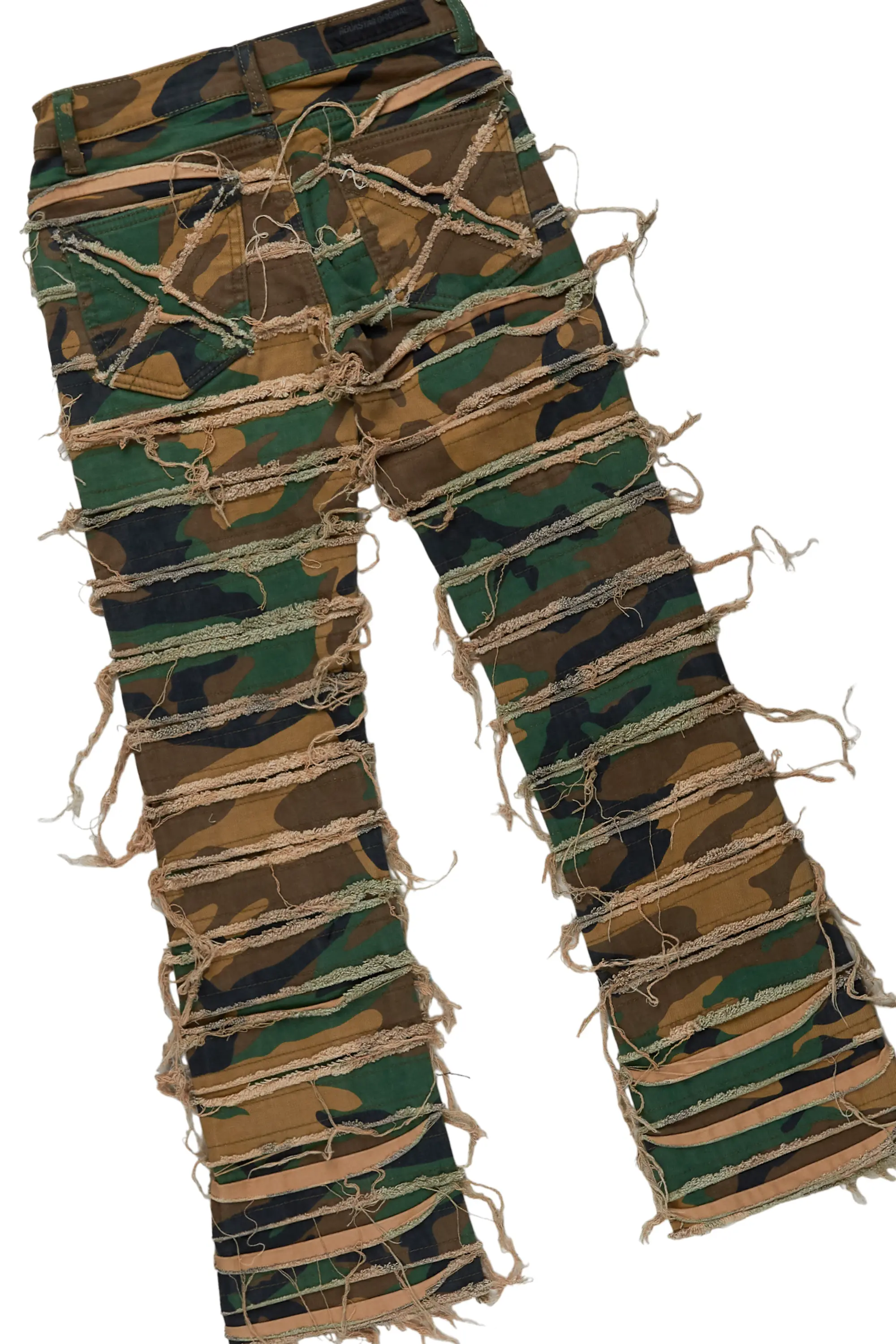 Girls Amelia Black/Camo T-Shirt/Stacked Flare Jean Set - Image 7