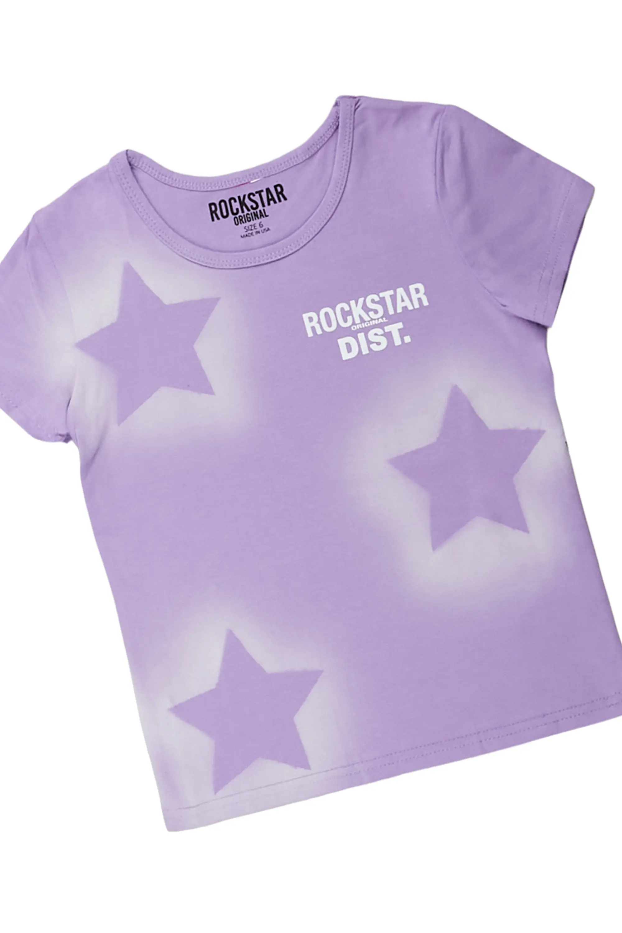 Girls Arana Lilac T-Shirt Wide Leg Cargo Jean Set - Image 6