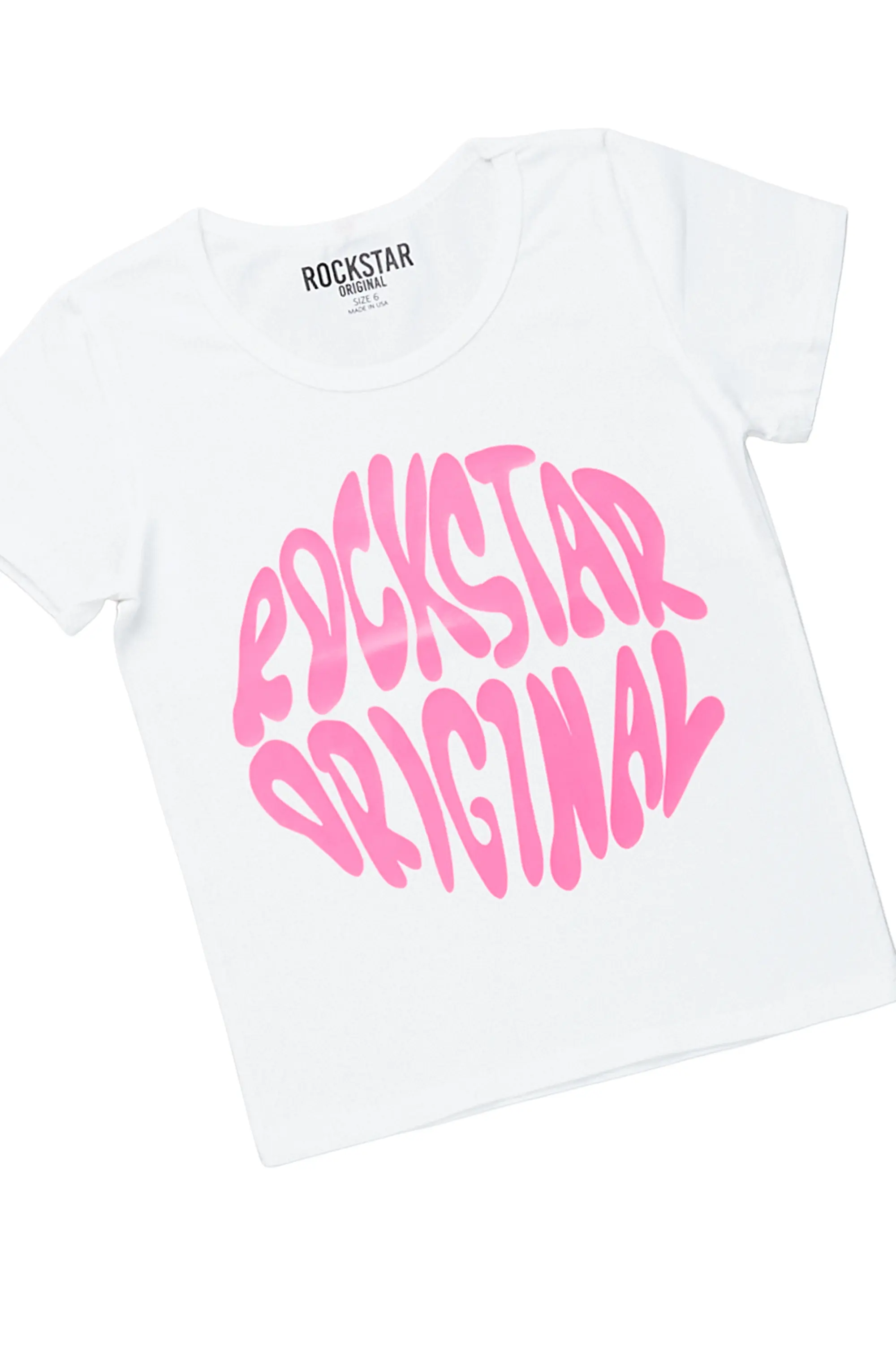 Girls Lyla White T-Shirt Slim Jean Set - Image 6