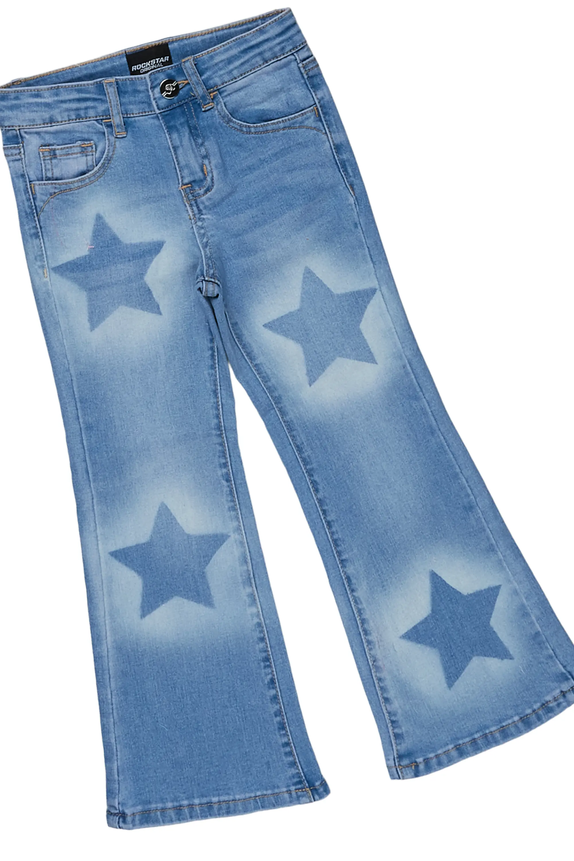 Girls Danna White T-Shirt Flare Jean Set - Image 8