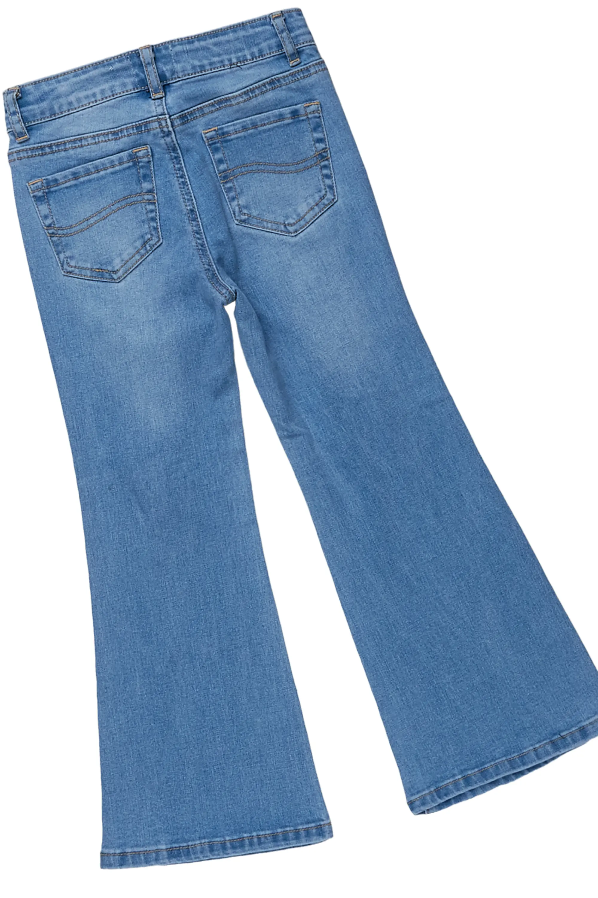Girls Danna White T-Shirt Flare Jean Set - Image 9