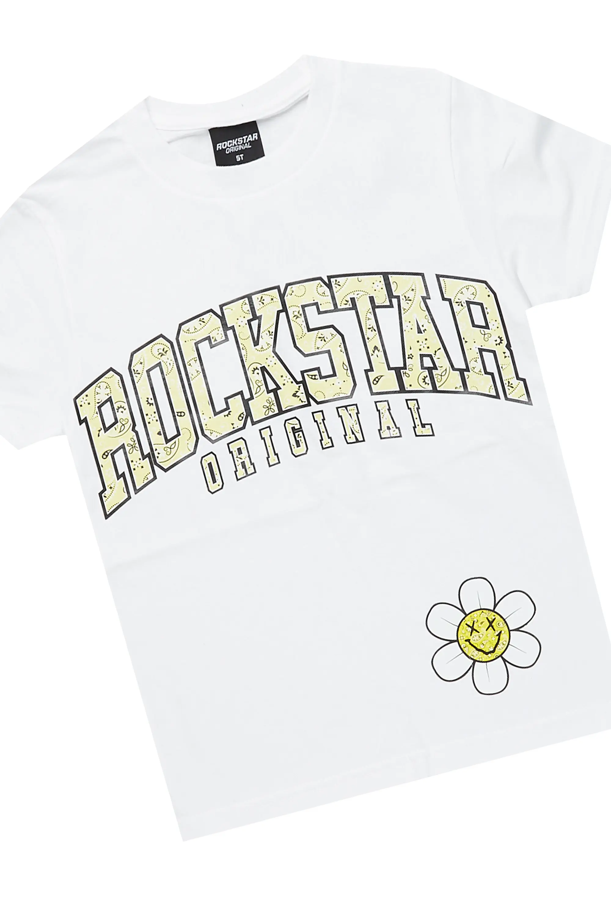 Girls Raisa White/Beige T-Shirt Cargo Jogger Set - Image 5