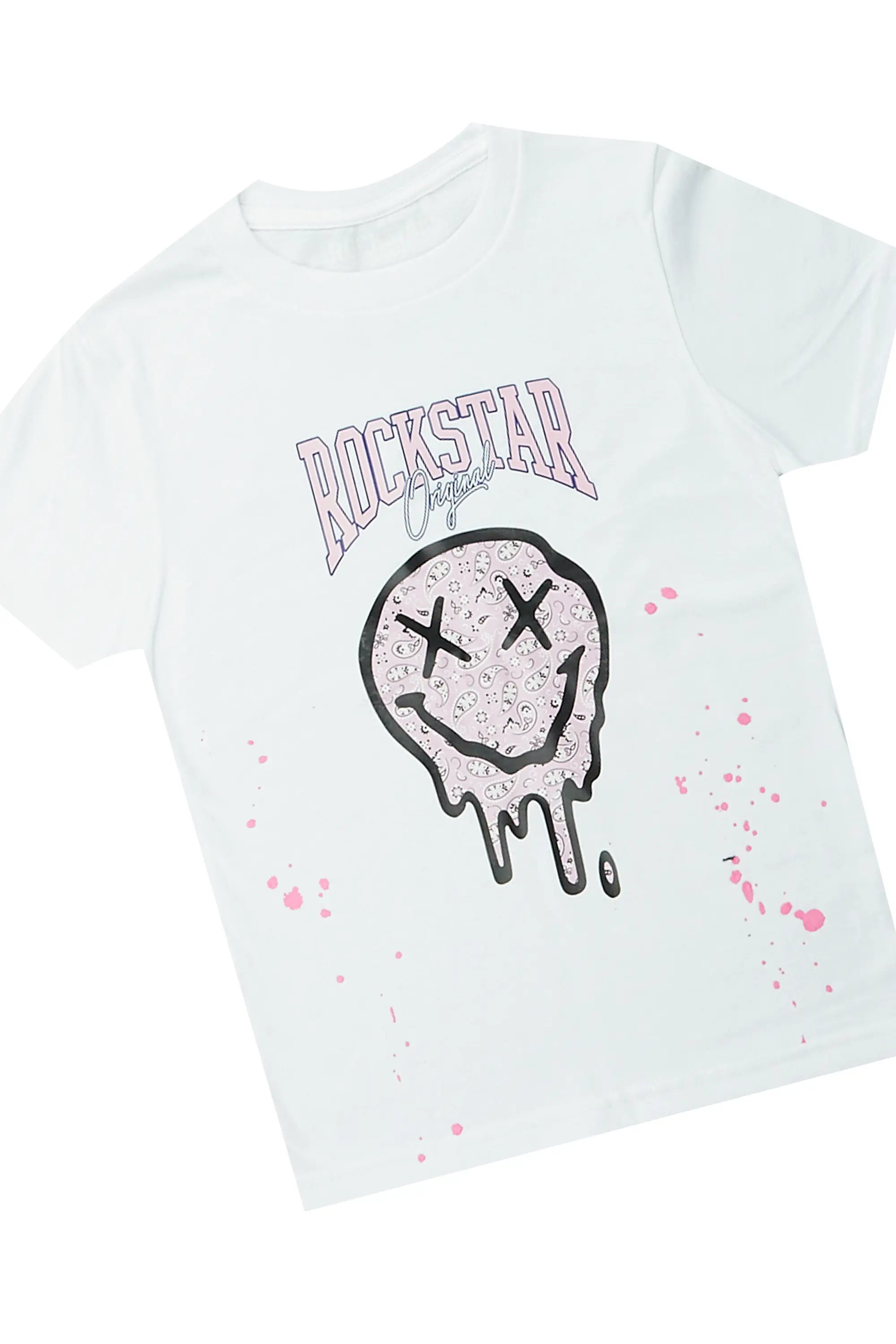 Girls Yanka White T-Shirt/Stacked Flare Jean Set - Image 2