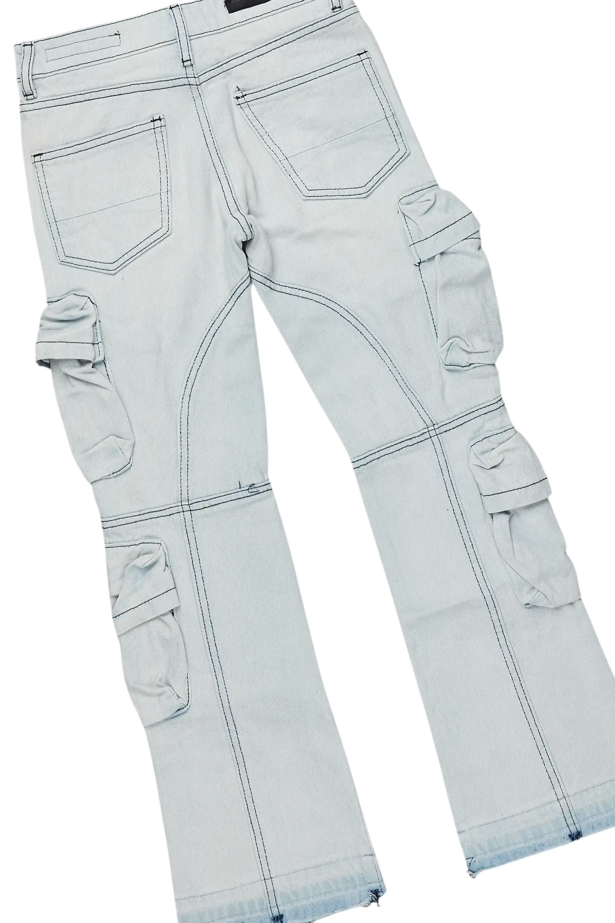 Girls Fillie Grey T-Shirt/Stacked Flare Jean Set - Image 4