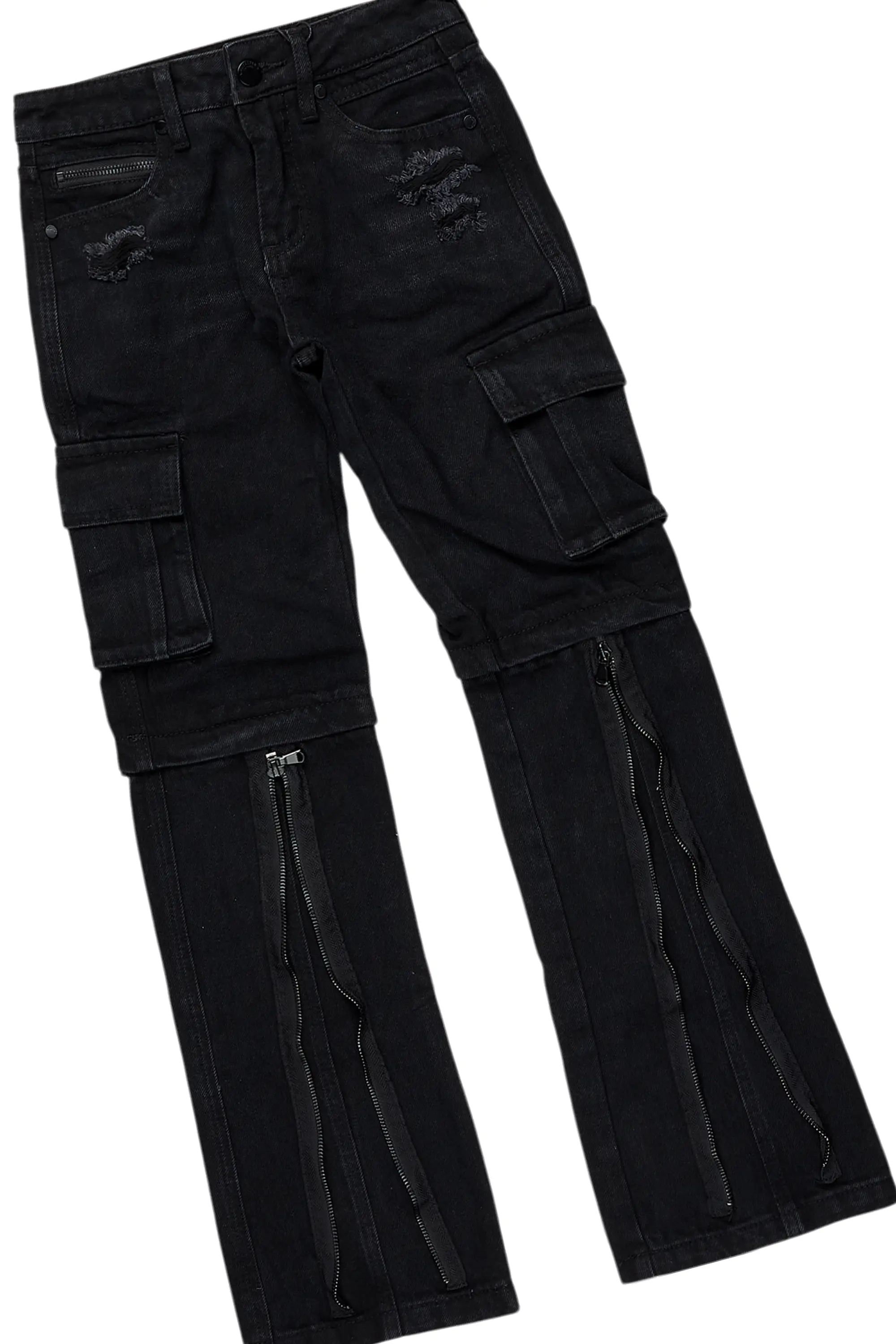 Girls Burial Black T-Shirt/Baggy Fit Jean Set - Image 4