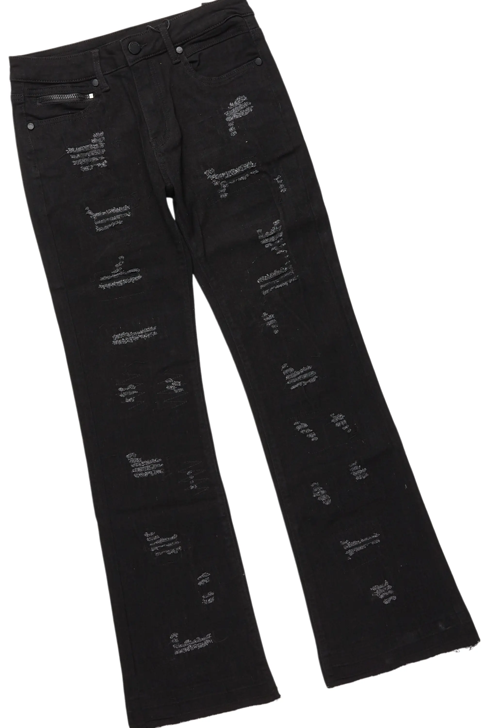 Girls Burial White T-Shirt/Stacked Flare Jean Set - Image 4