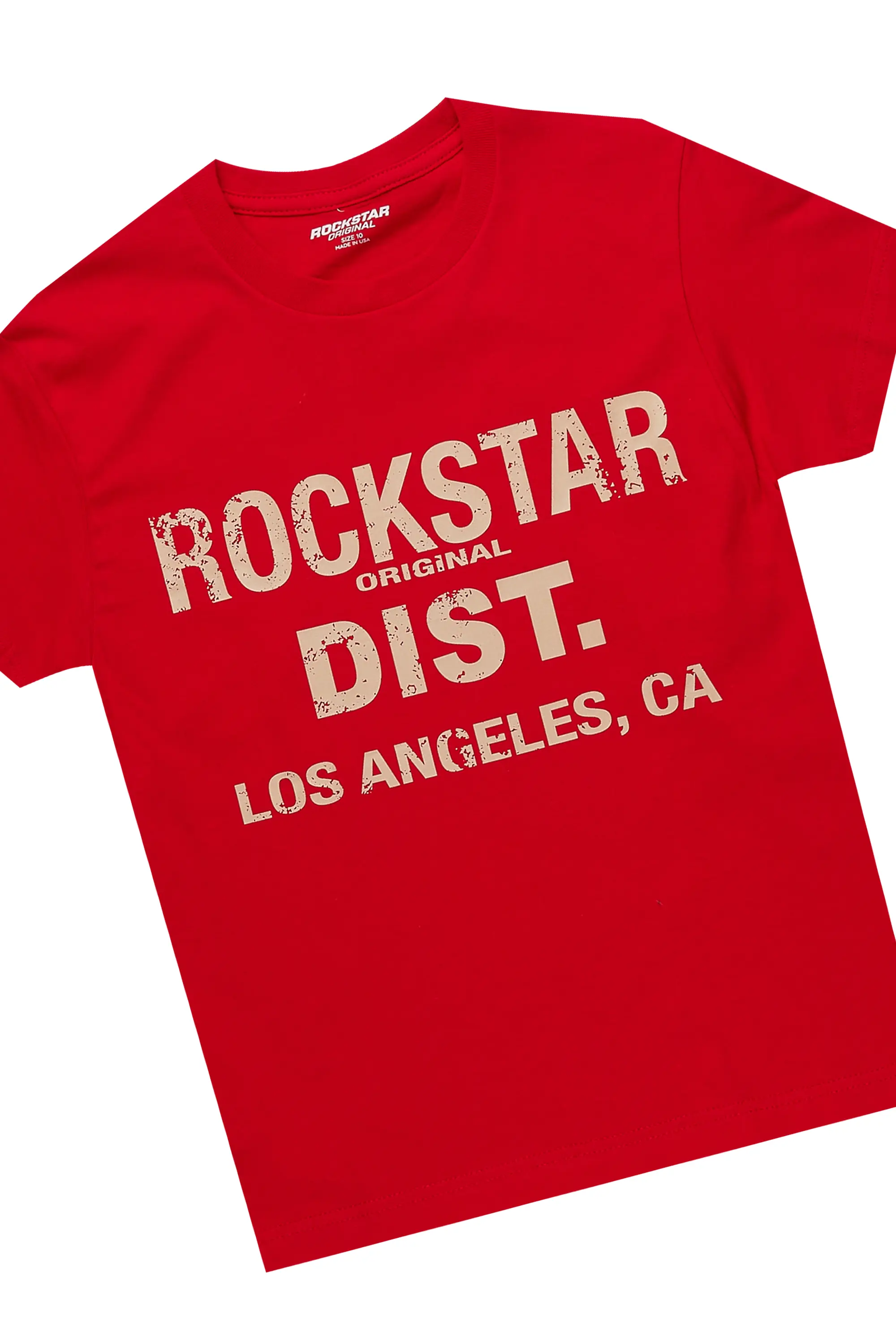 Girls Lake Red T-Shirt/Stacked Nylon Flare Set - Image 2