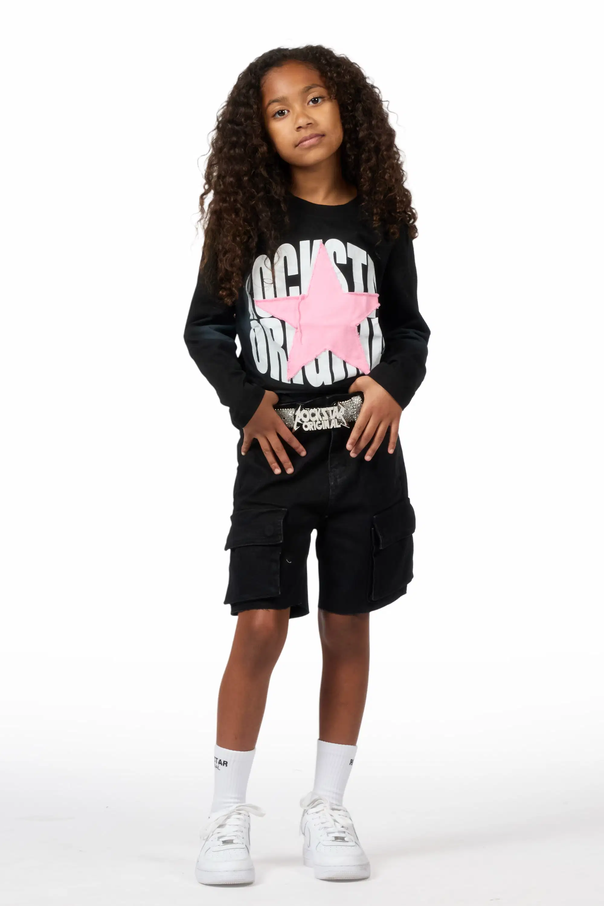 Girls Vary Long Sleeve T-Shirt/Denim Short Set - Image 9