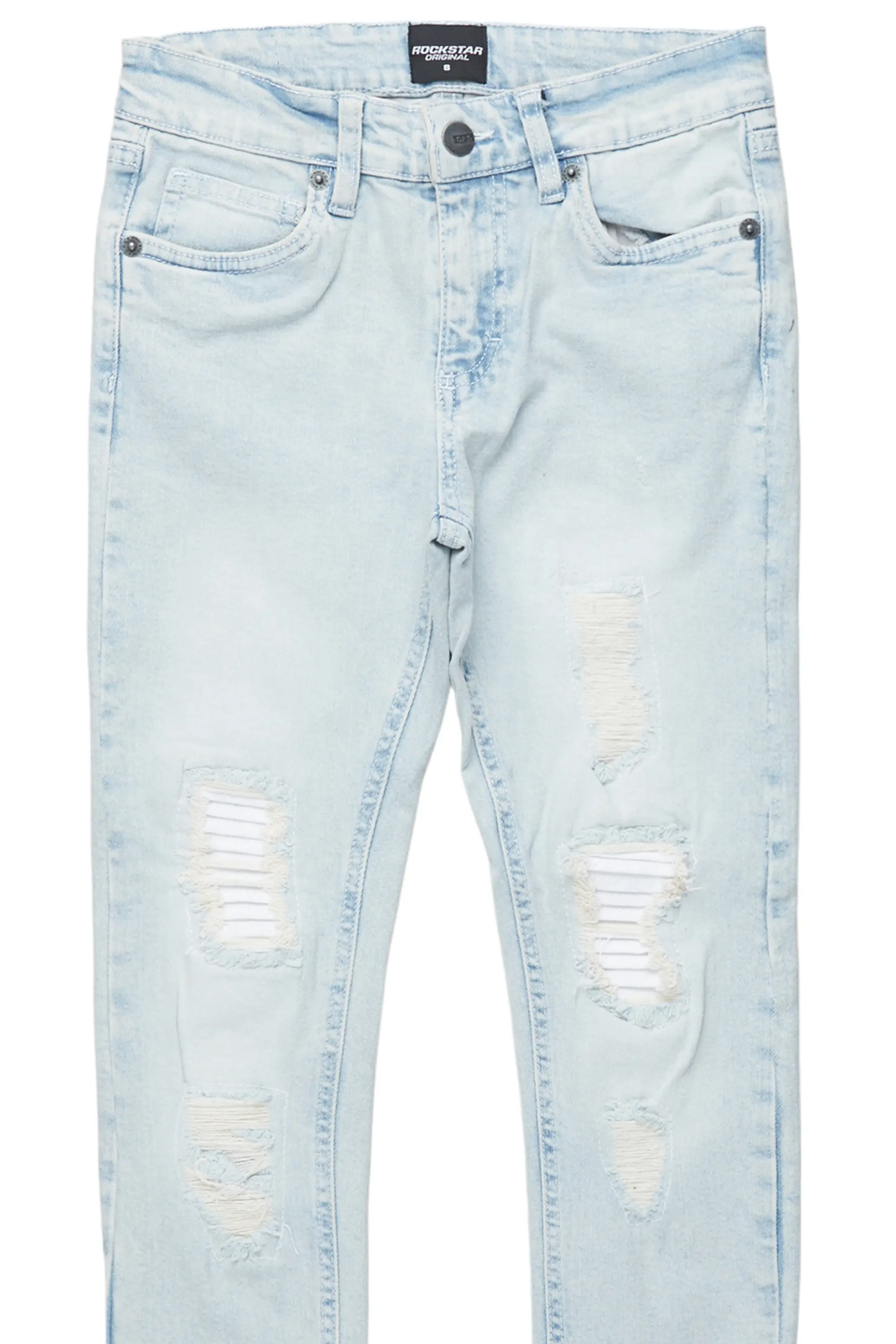 Girls Hadia Blue Ripped Skinny Jean - Image 6