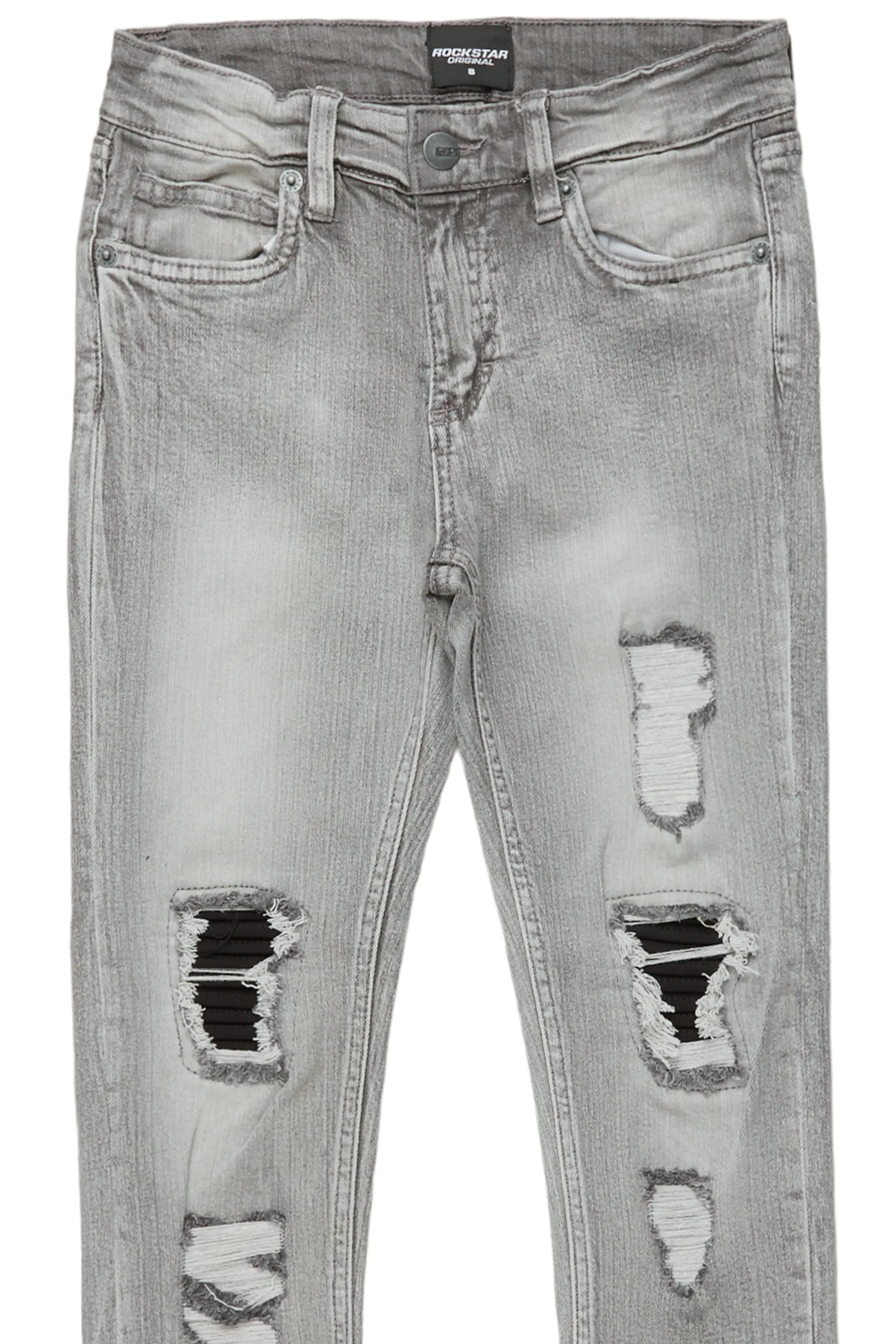 Girls Hadia Grey Ripped Skinny Jean - Image 6