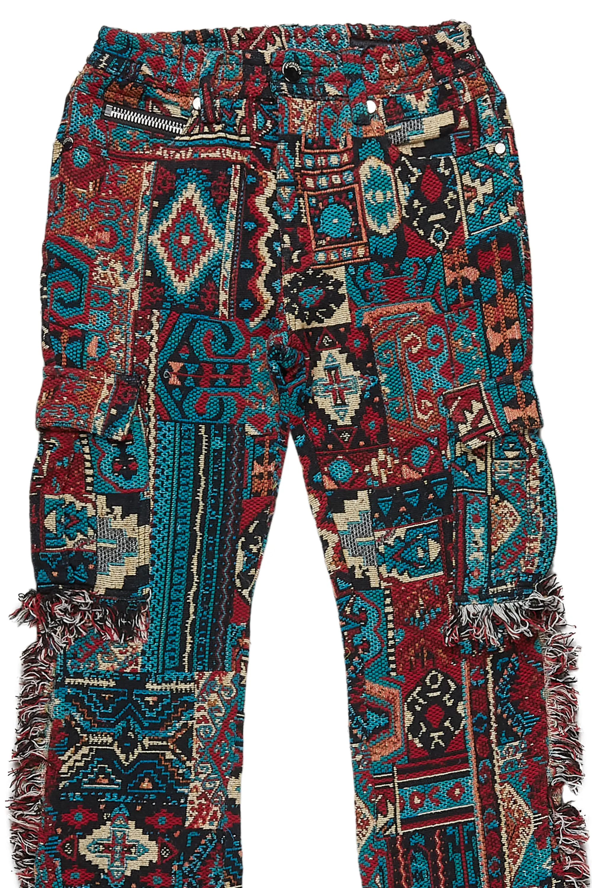 Girls Anaya Red Slim Flare Pants - Image 3
