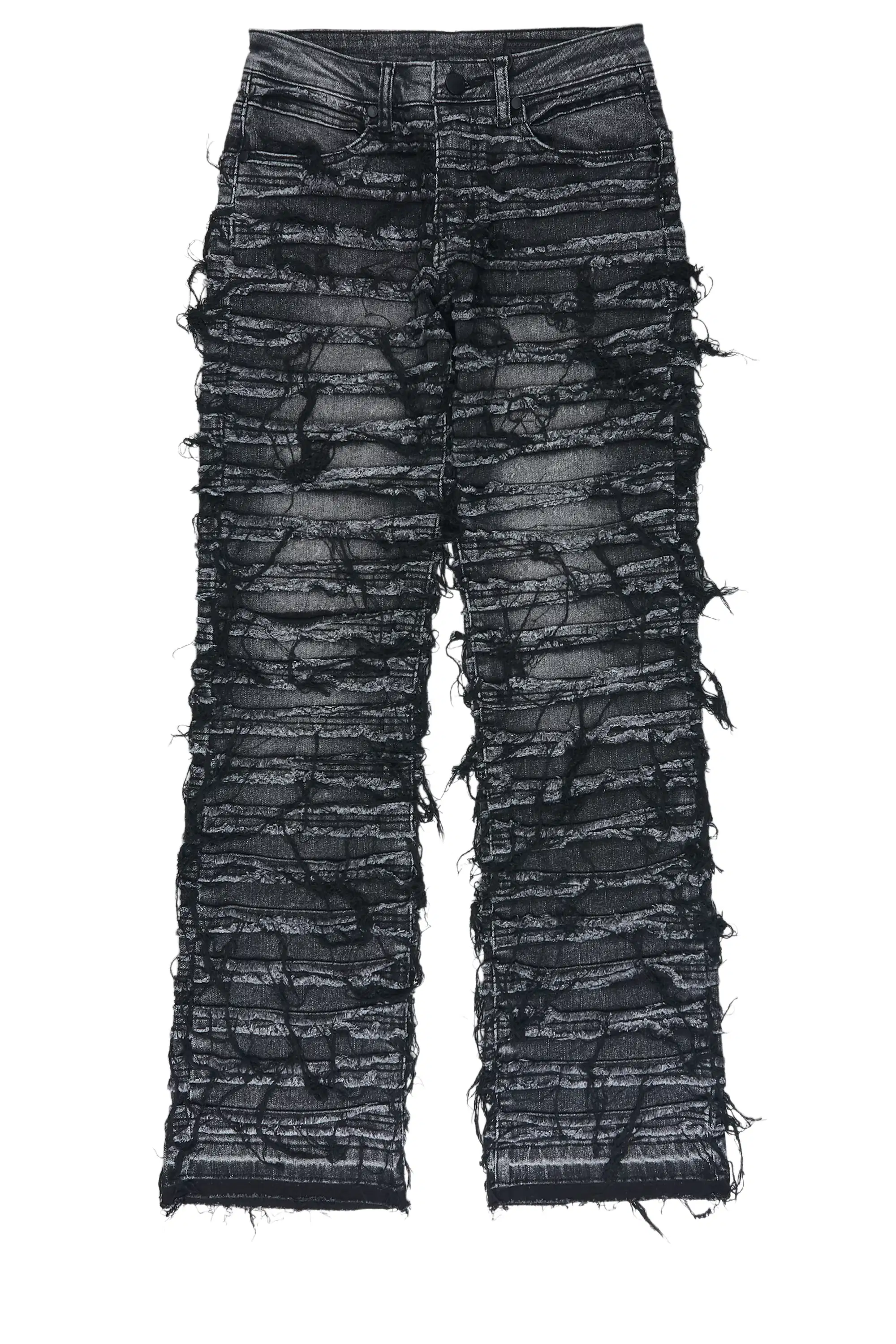 Girls Melany Grey Stacked Flare Jean