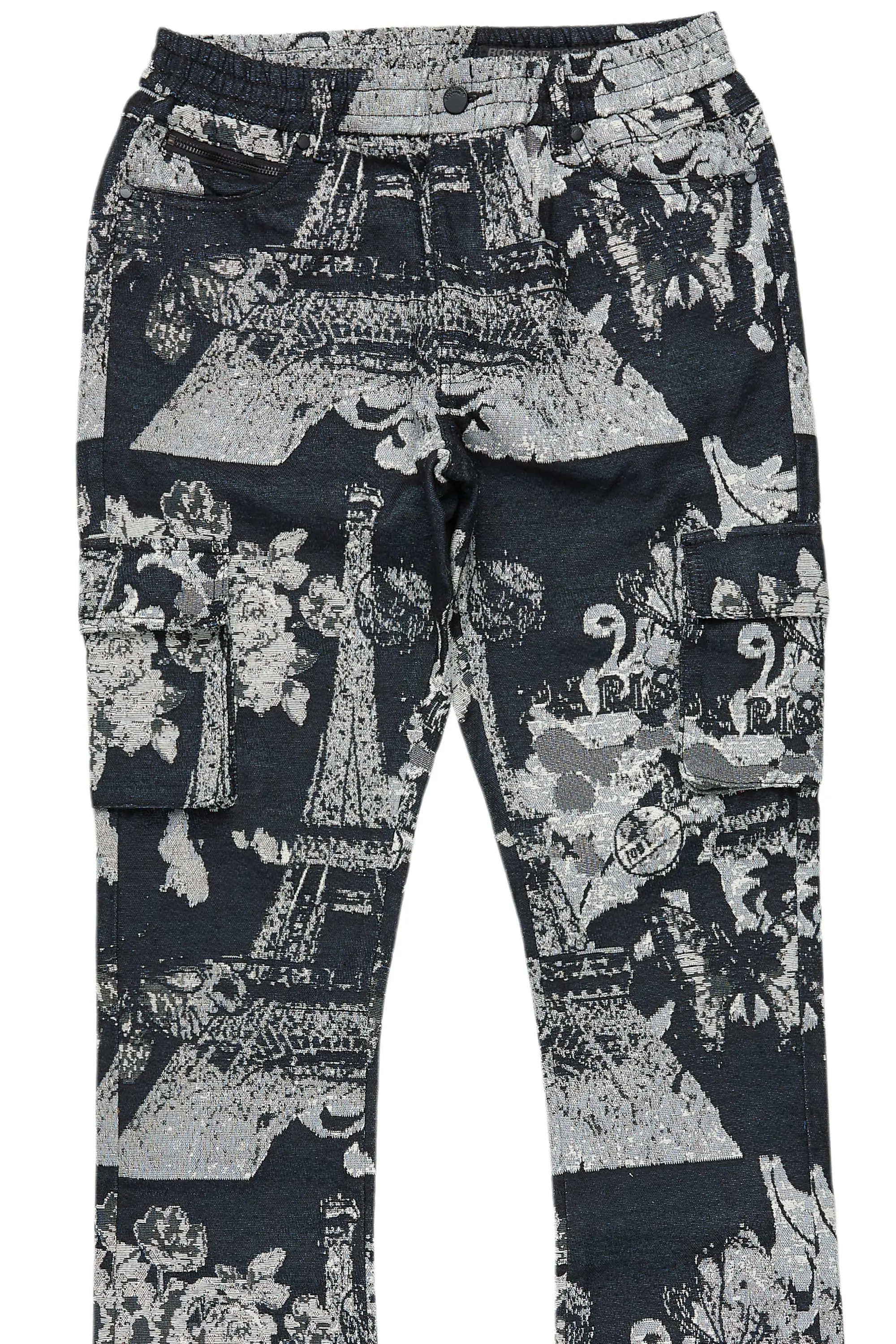 Girls Lamia Black Tapestry Stacked Flare Jean - Image 2