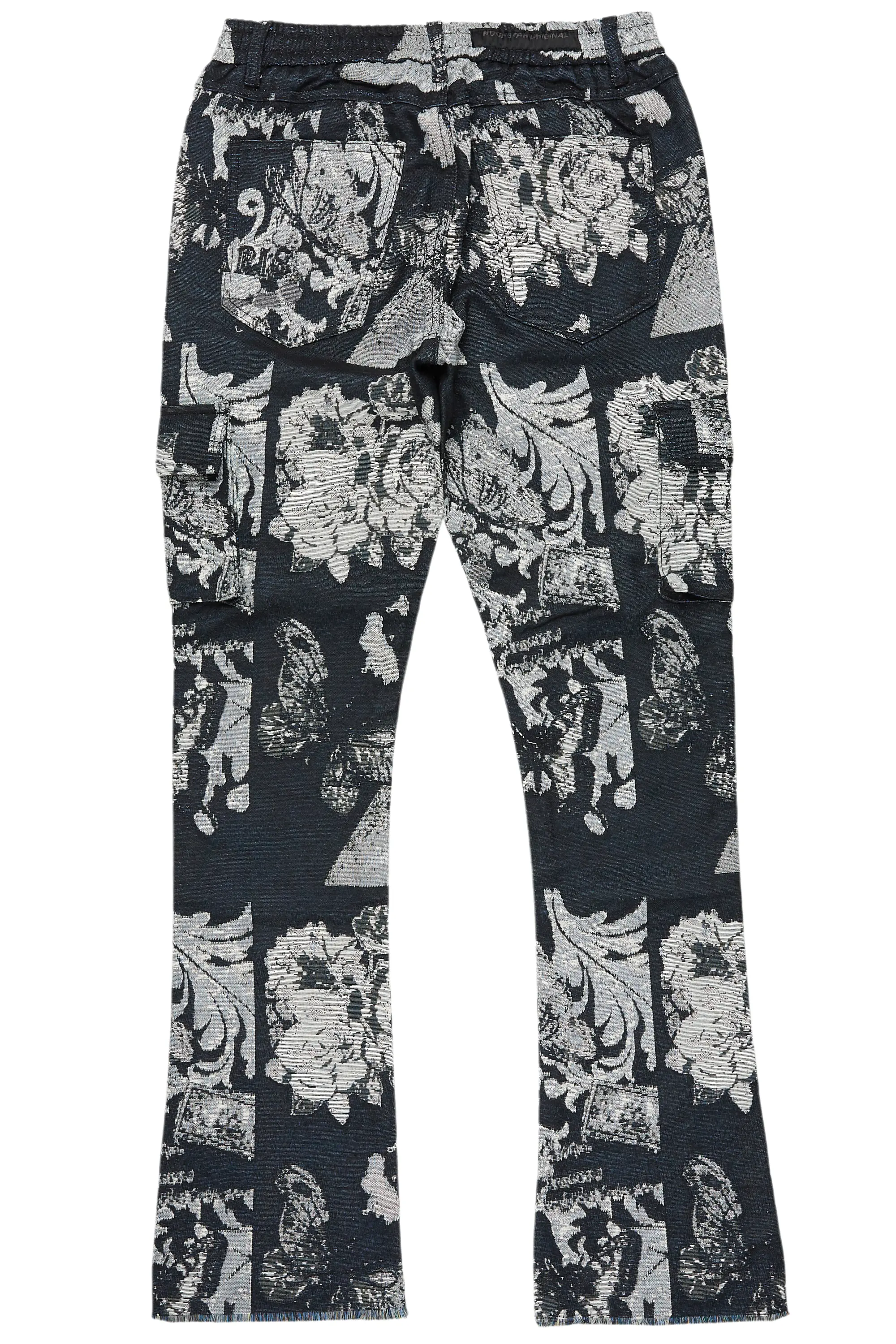 Girls Lamia Black Tapestry Stacked Flare Jean - Image 3