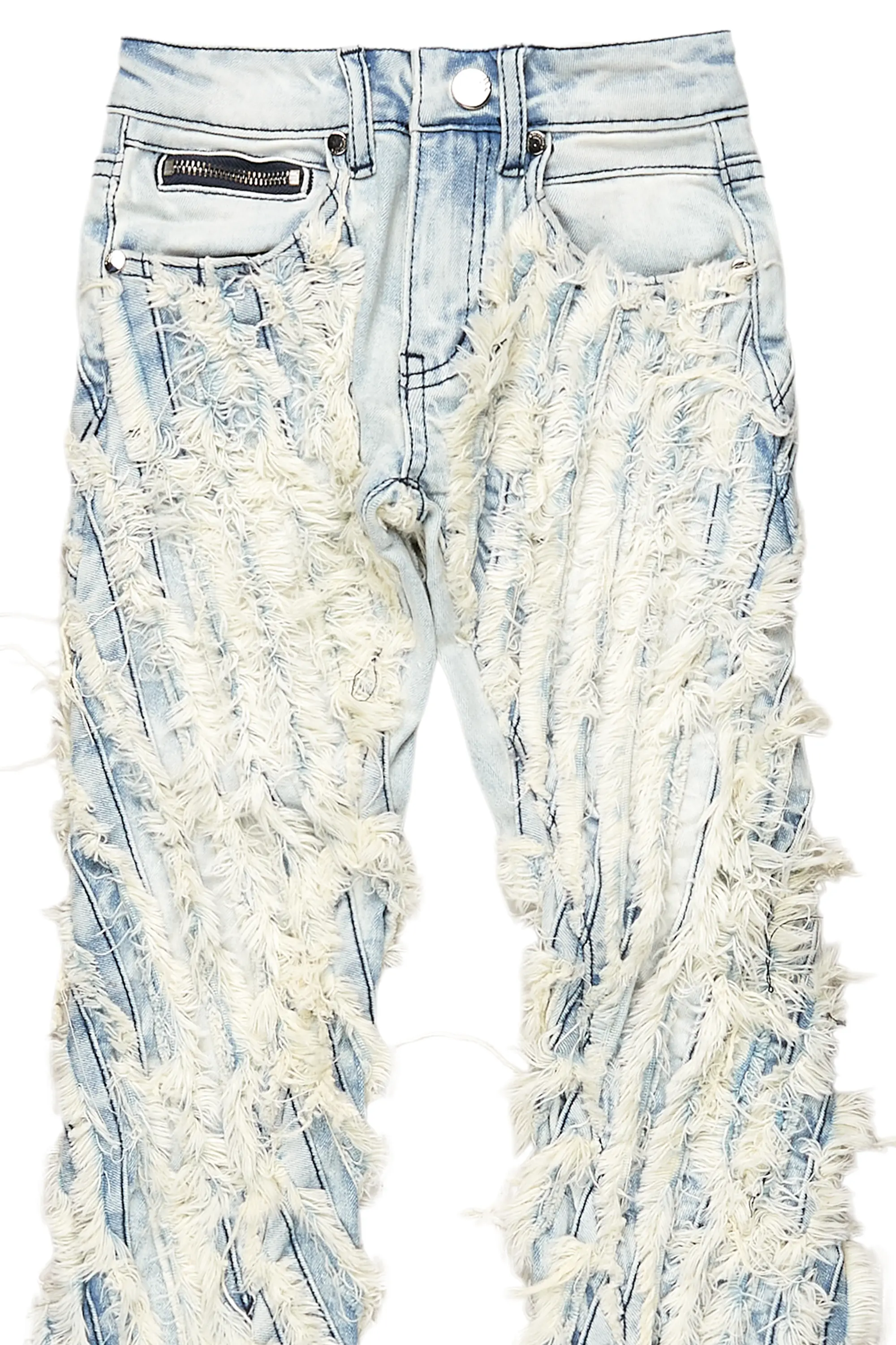 Girls Figgy Light Blue Stacked Flare Jean - Image 8