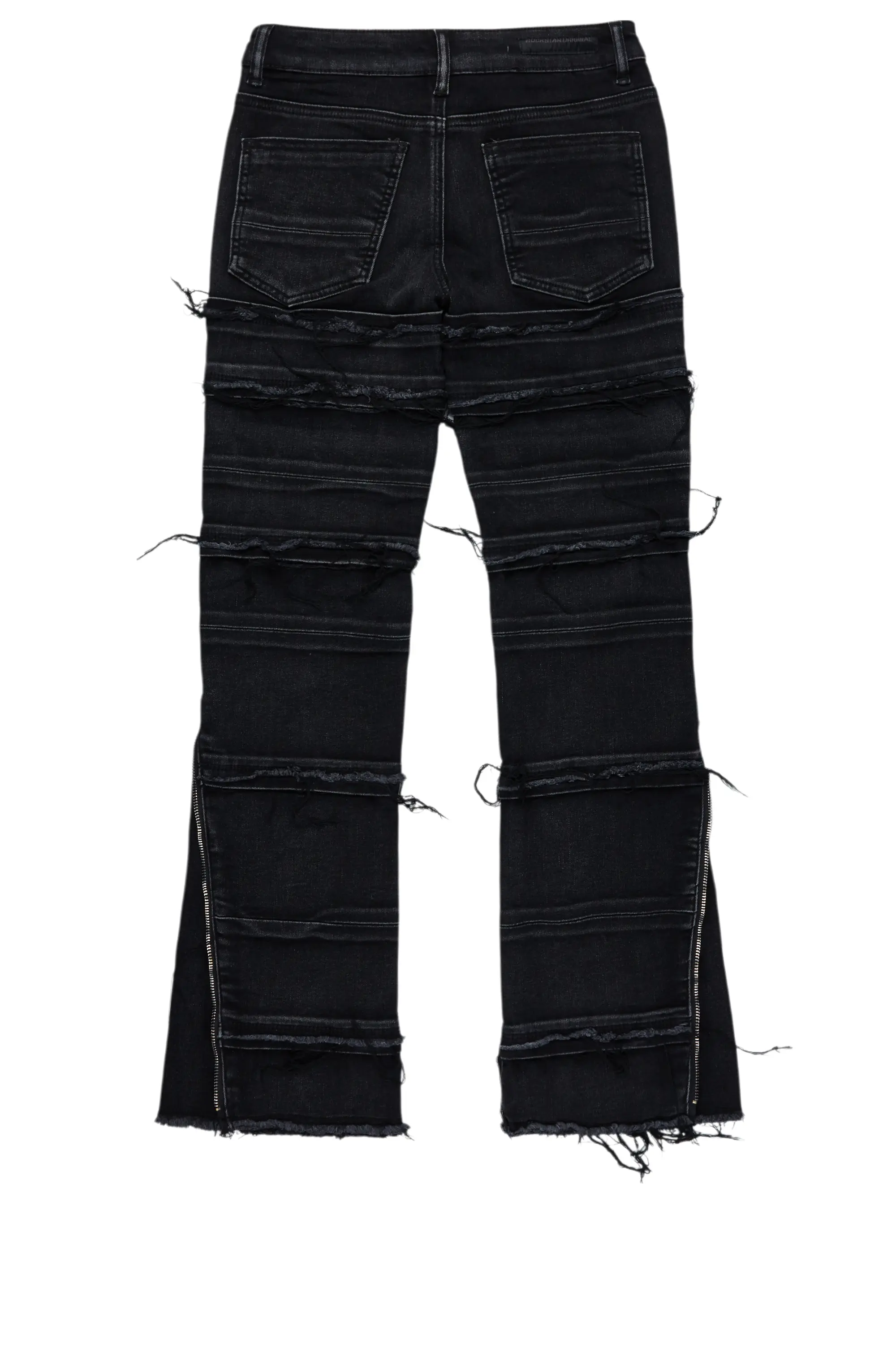Girls Horado Dark Grey  Stacked Flare Jeans - Image 3