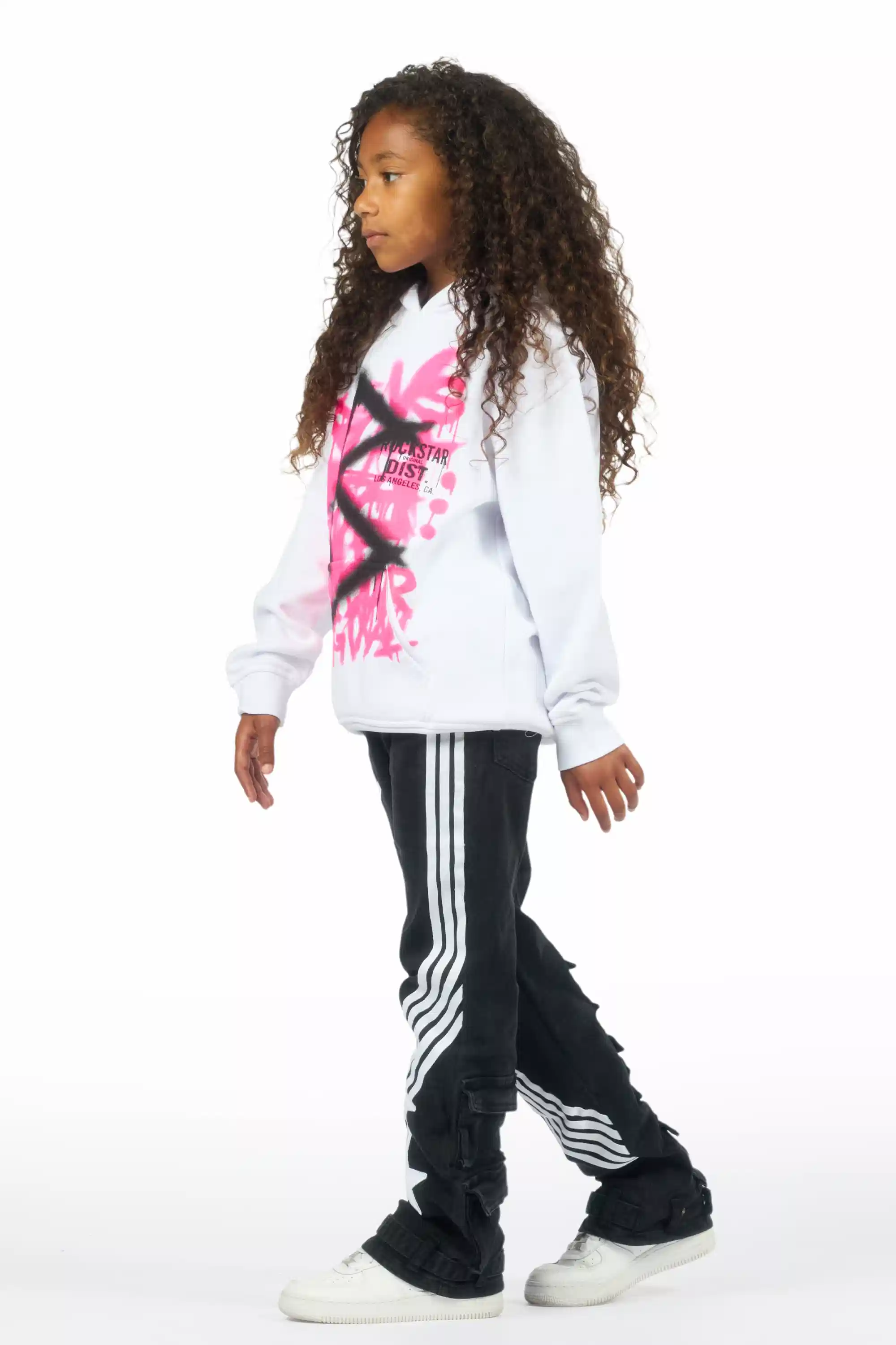Girls Jaziya Black Stacked Jean - Image 7