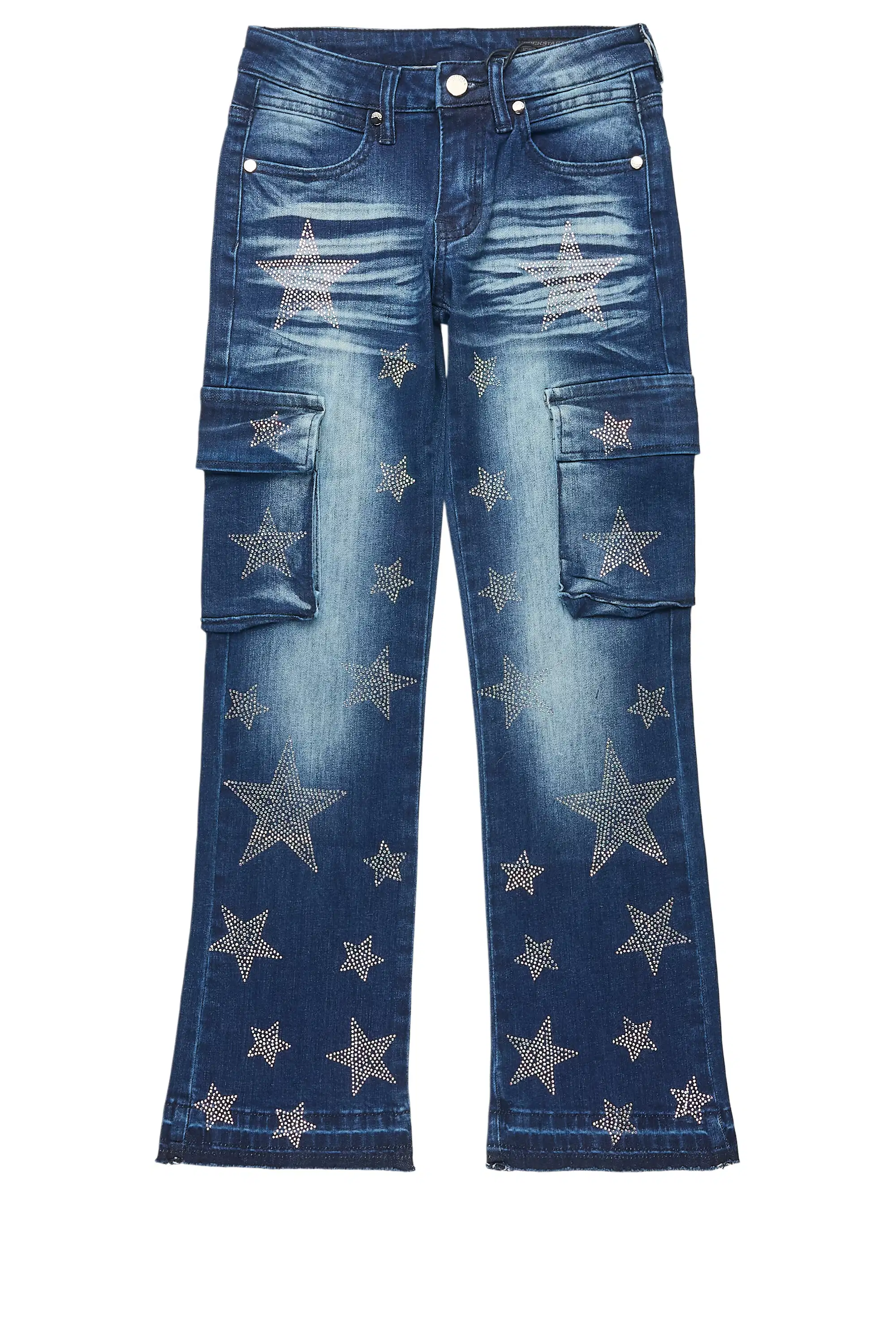 Girls Kendrica Dark Wash Rhinestone Stacked Jean