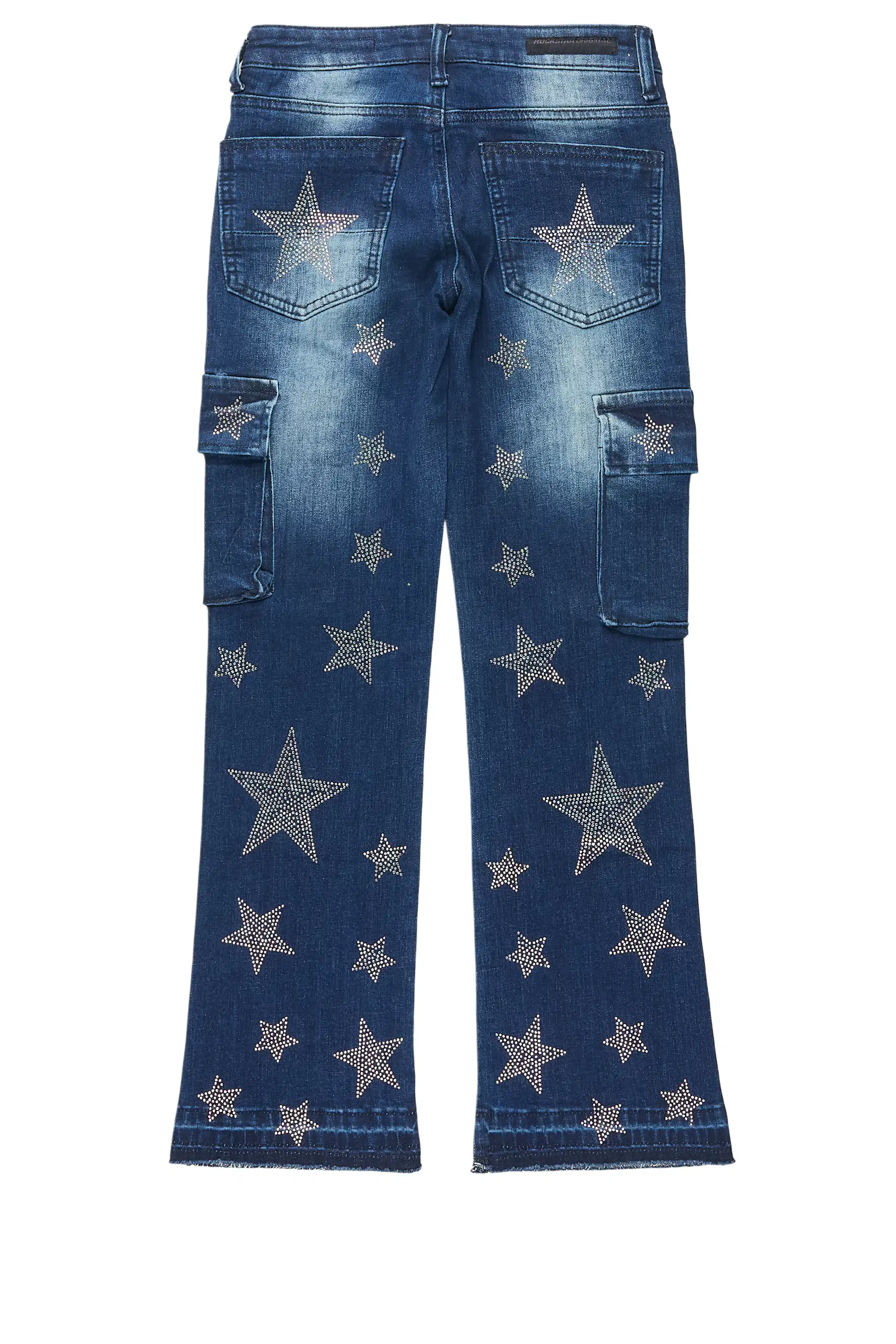 Girls Kendrica Dark Wash Rhinestone Stacked Jean - Image 3