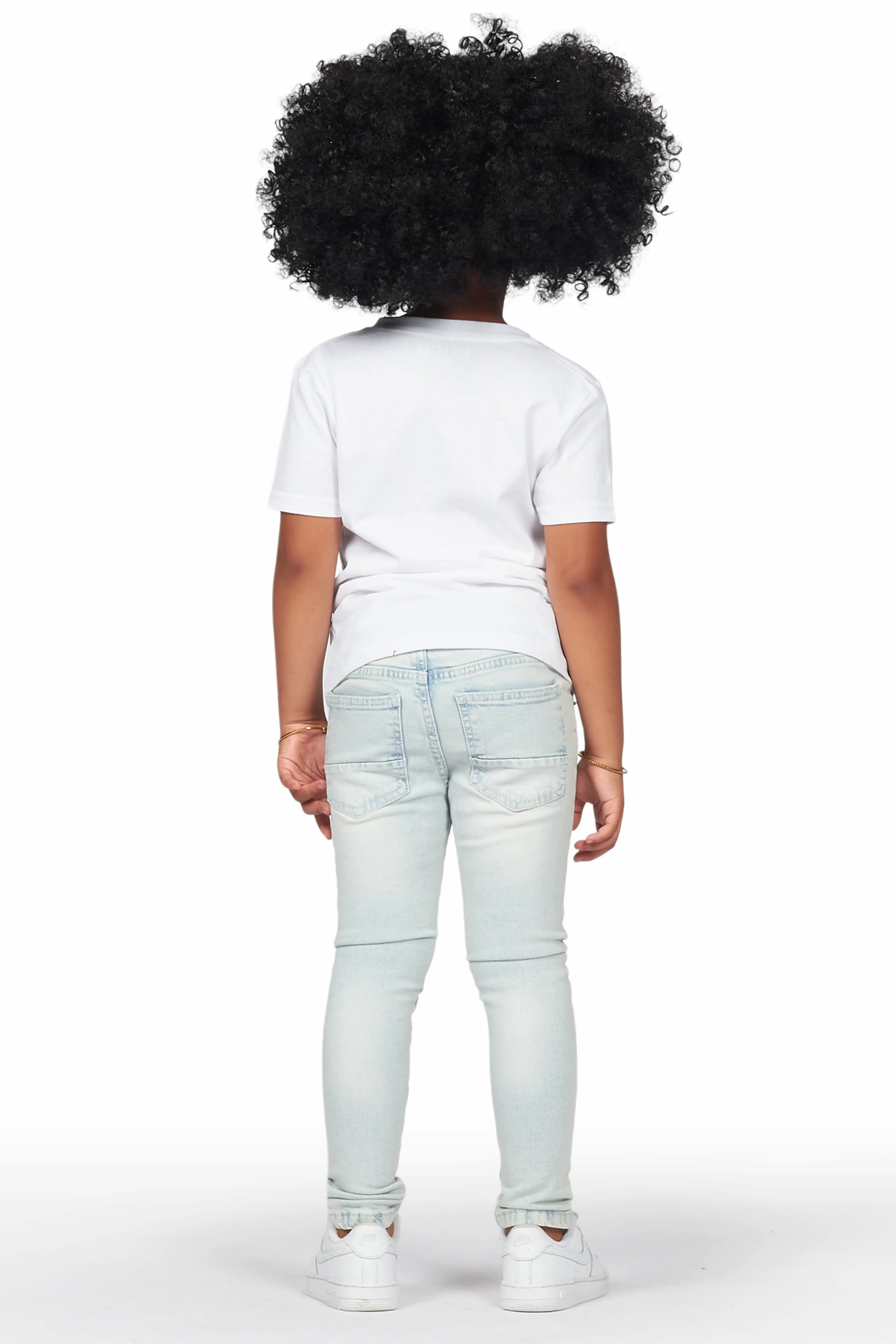 Girls Hale Blue Biker Skinny Jean - Image 6