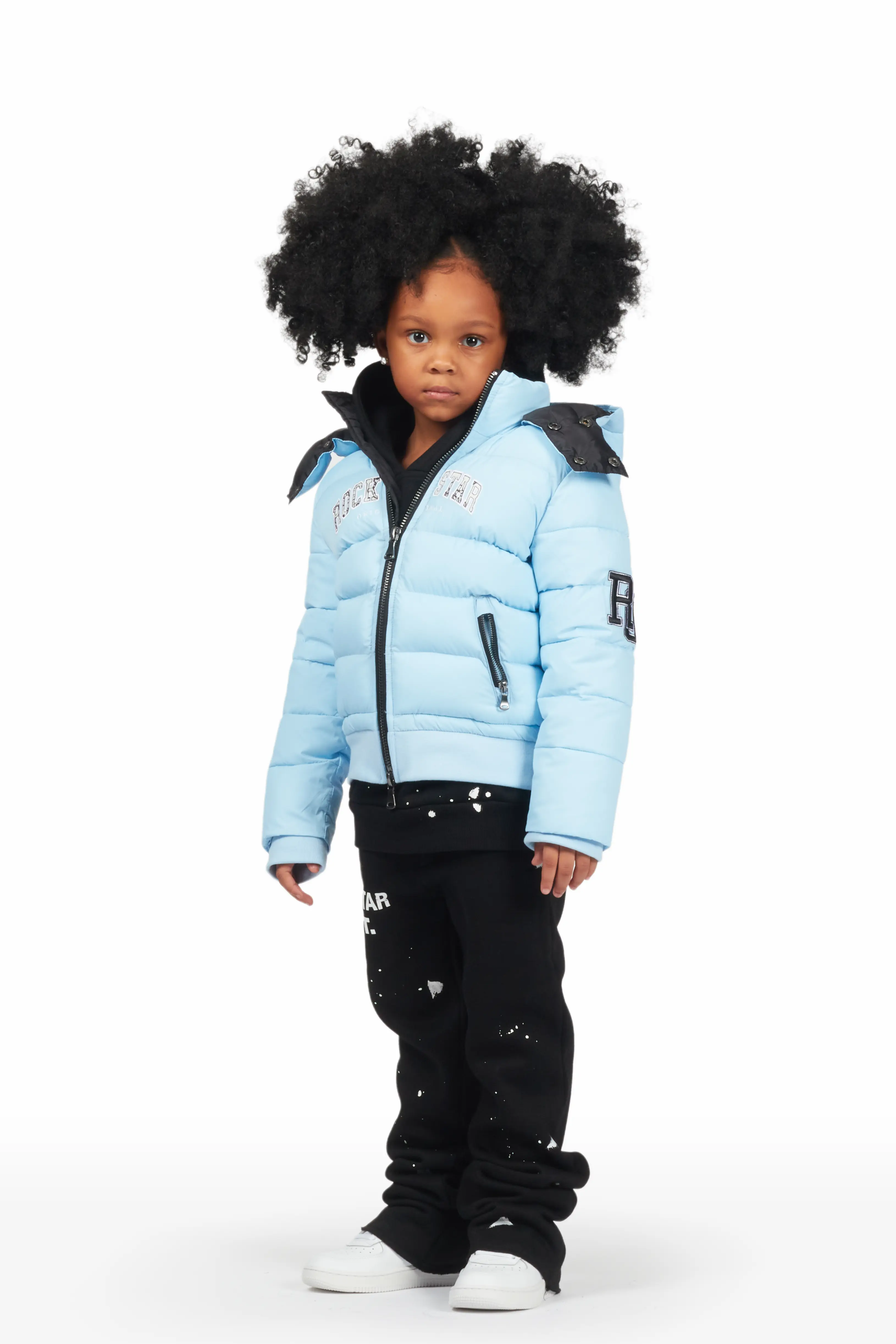 Girls Bronia Baby Blue Puffer Jacket - Image 2