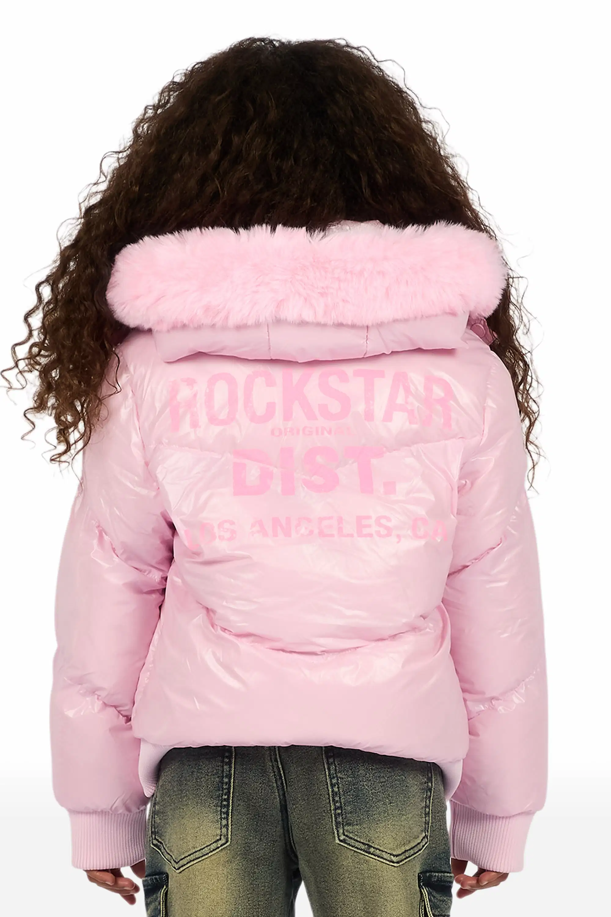 Girls Moncia Pink Puffer Jacket - Image 3