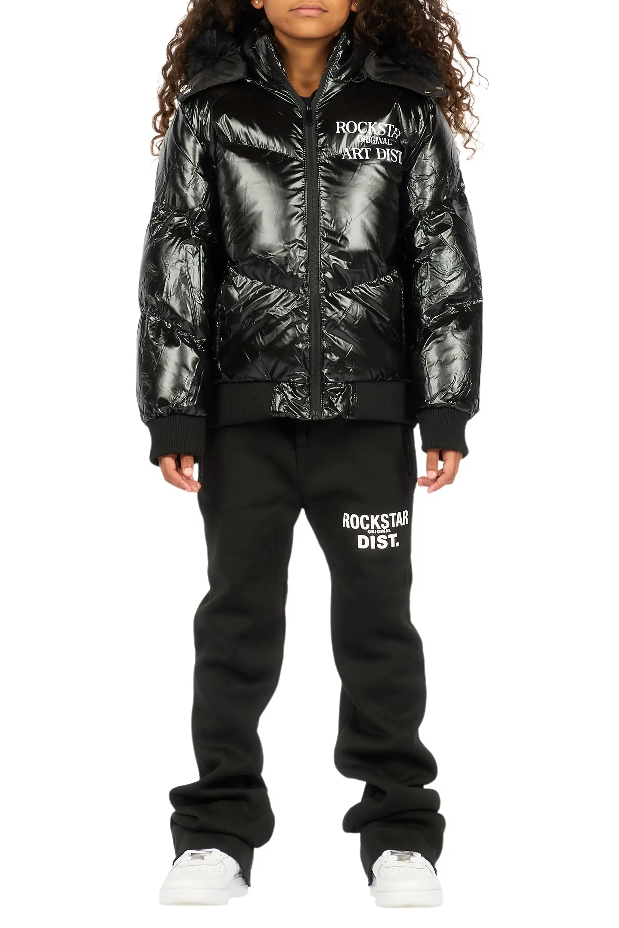 Girls Destina Black Puffer Jacket - Image 10